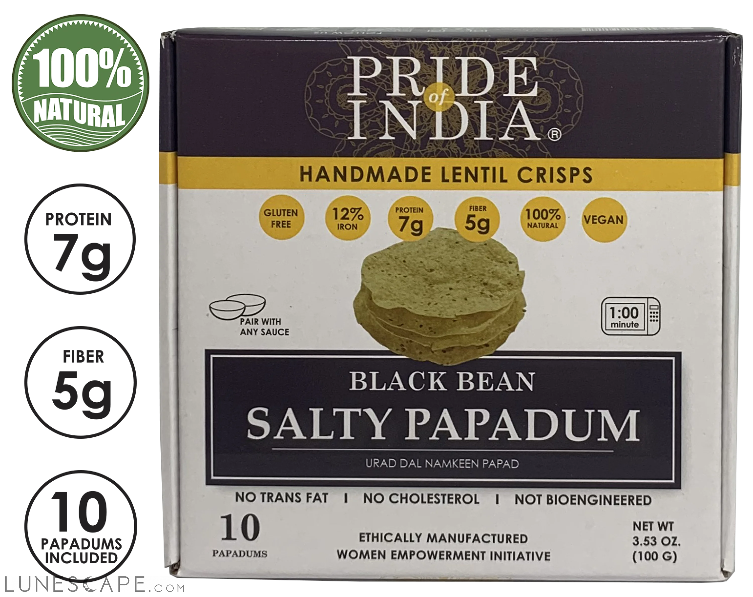 Salty Black Bean Namkeen Papadum Lentil Crisp LUNESCAPE