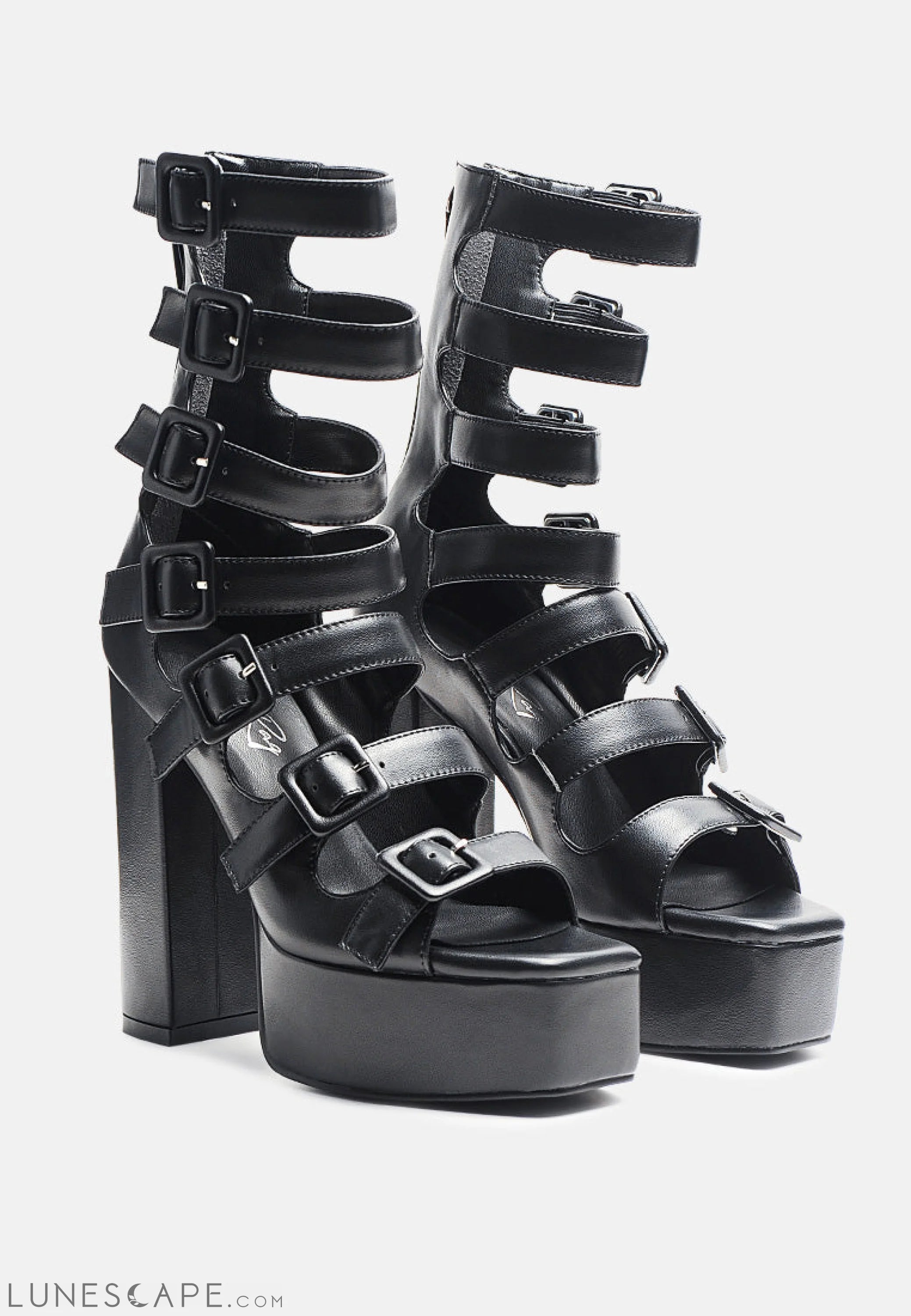 Sarouchi Caged Gladiator Platform Sandals LUNESCAPE