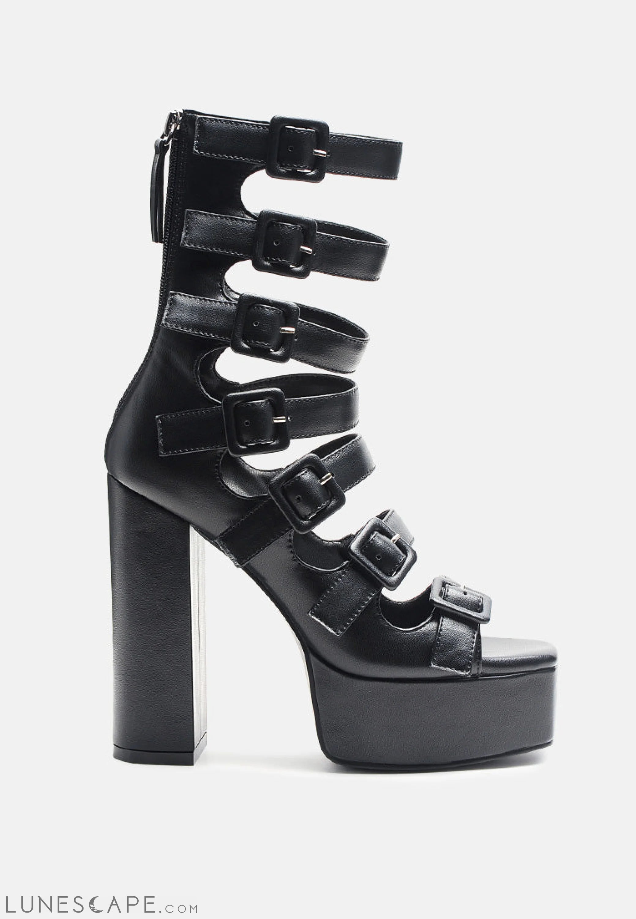 Sarouchi Caged Gladiator Platform Sandals LUNESCAPE