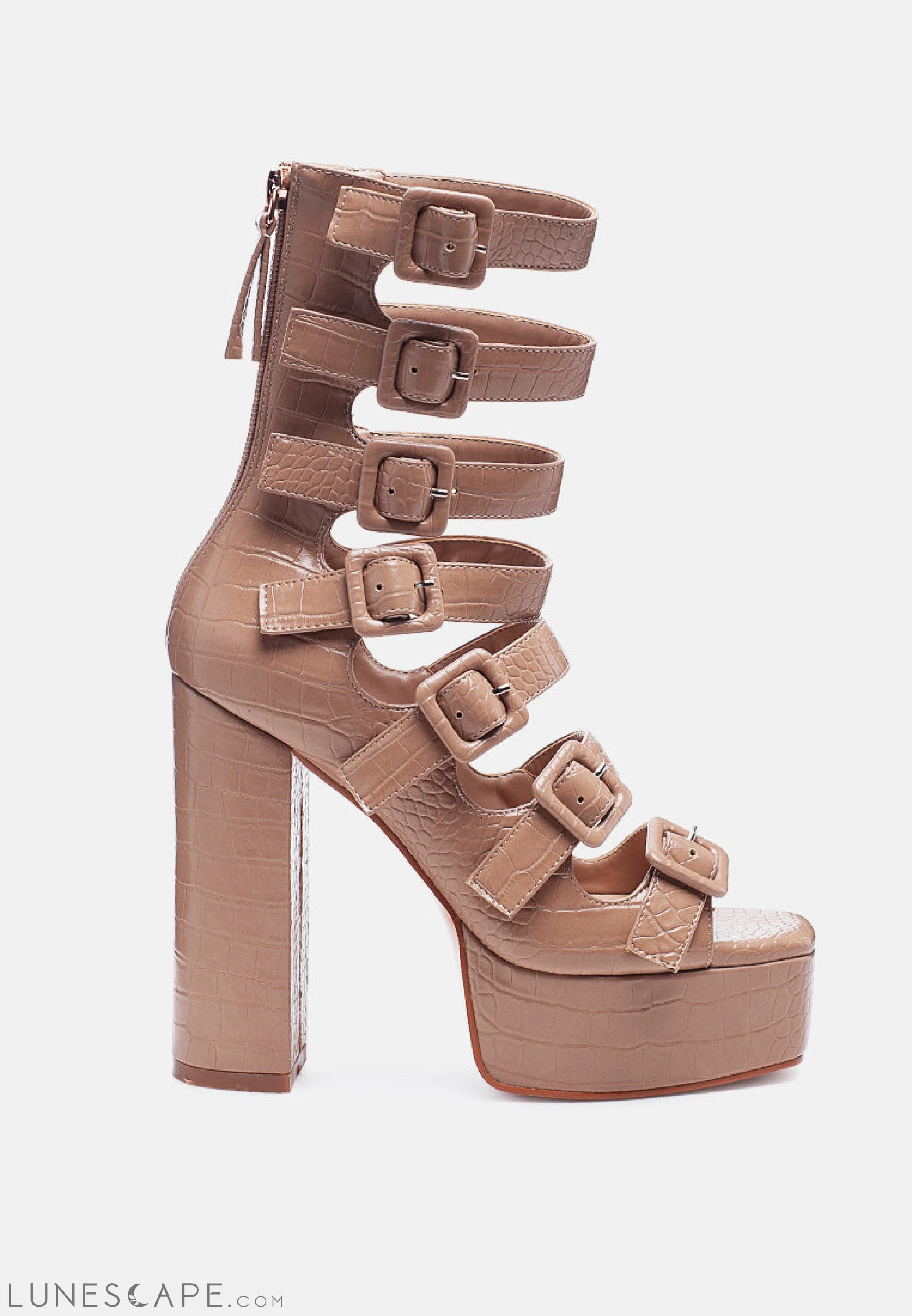 Sarouchi Caged Gladiator Platform Sandals LUNESCAPE