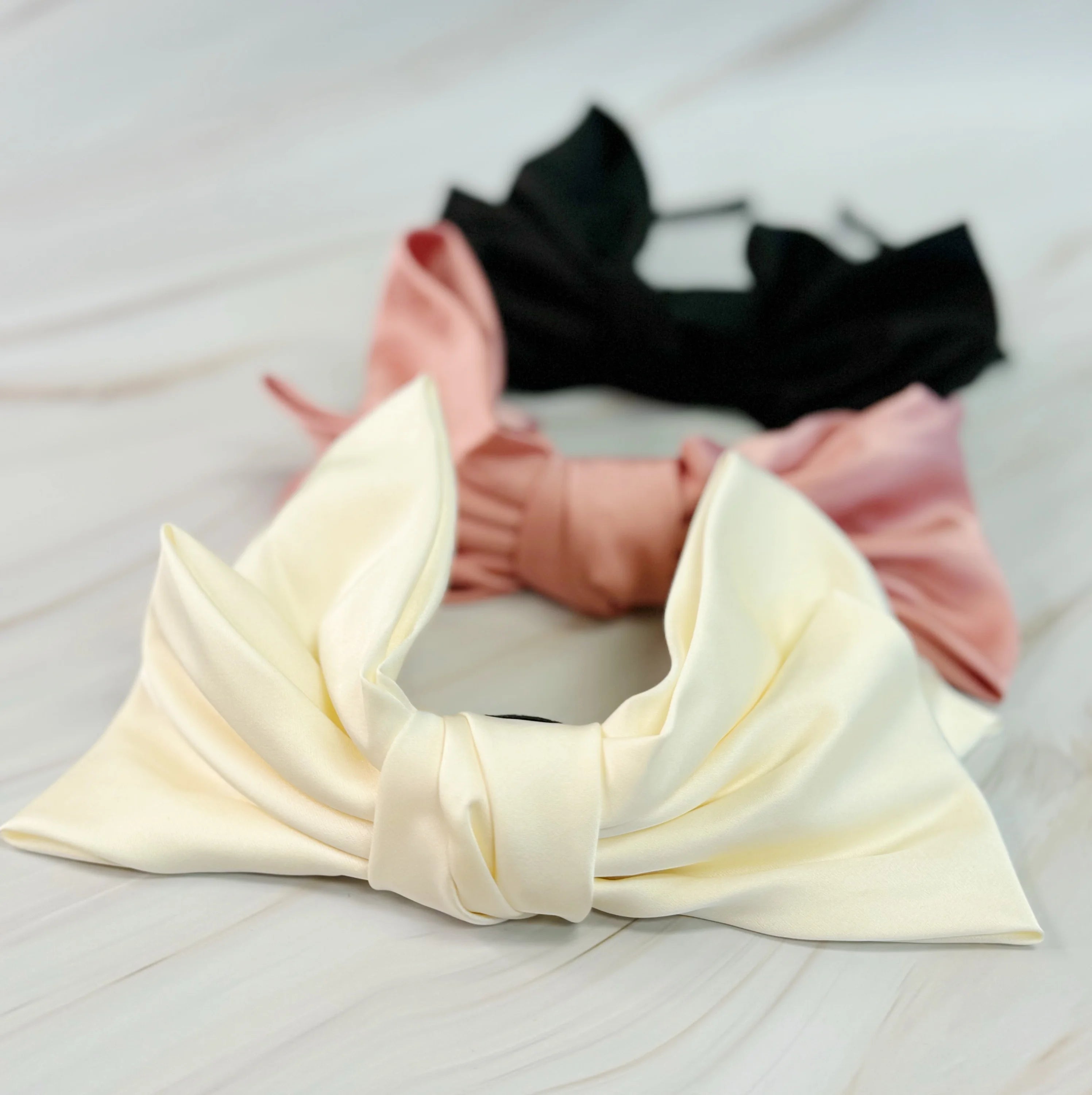 Satin Bow Crown Headband LUNESCAPE