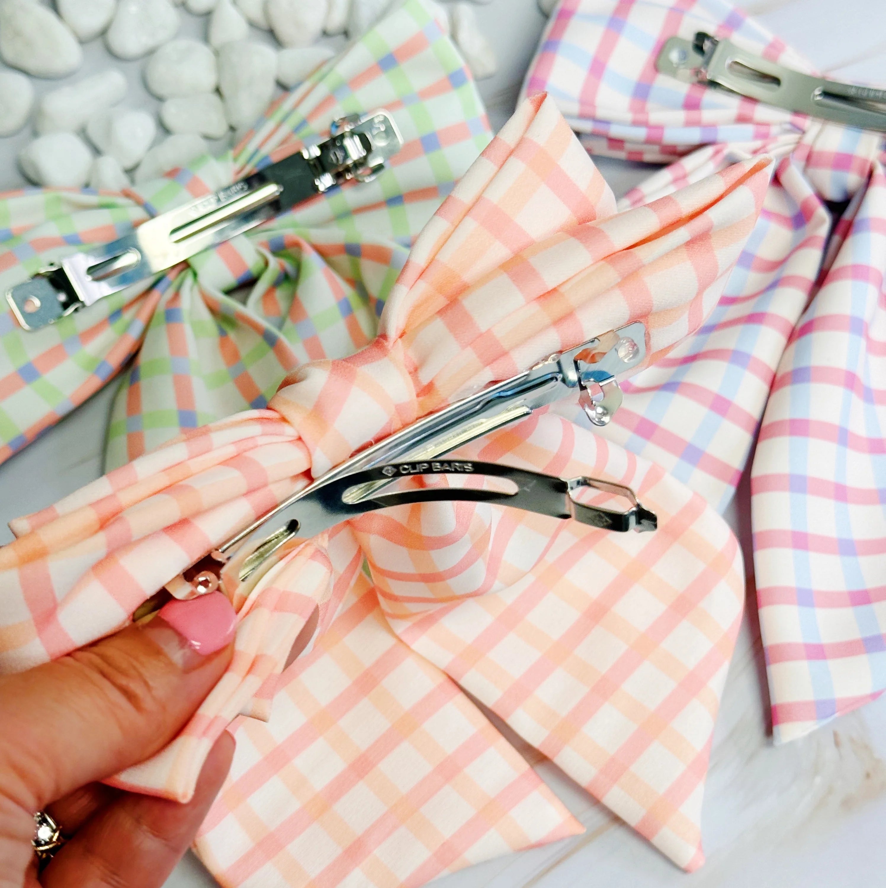 Satin Precious Double Bow Hair Clip LUNESCAPE