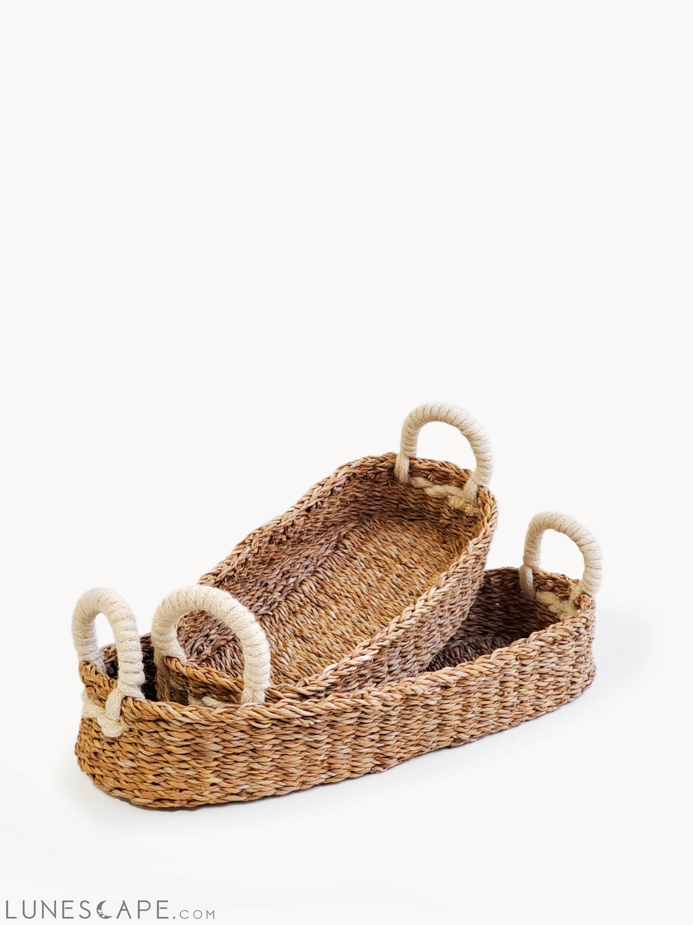Savar Bread Basket with White Handle LUNESCAPE