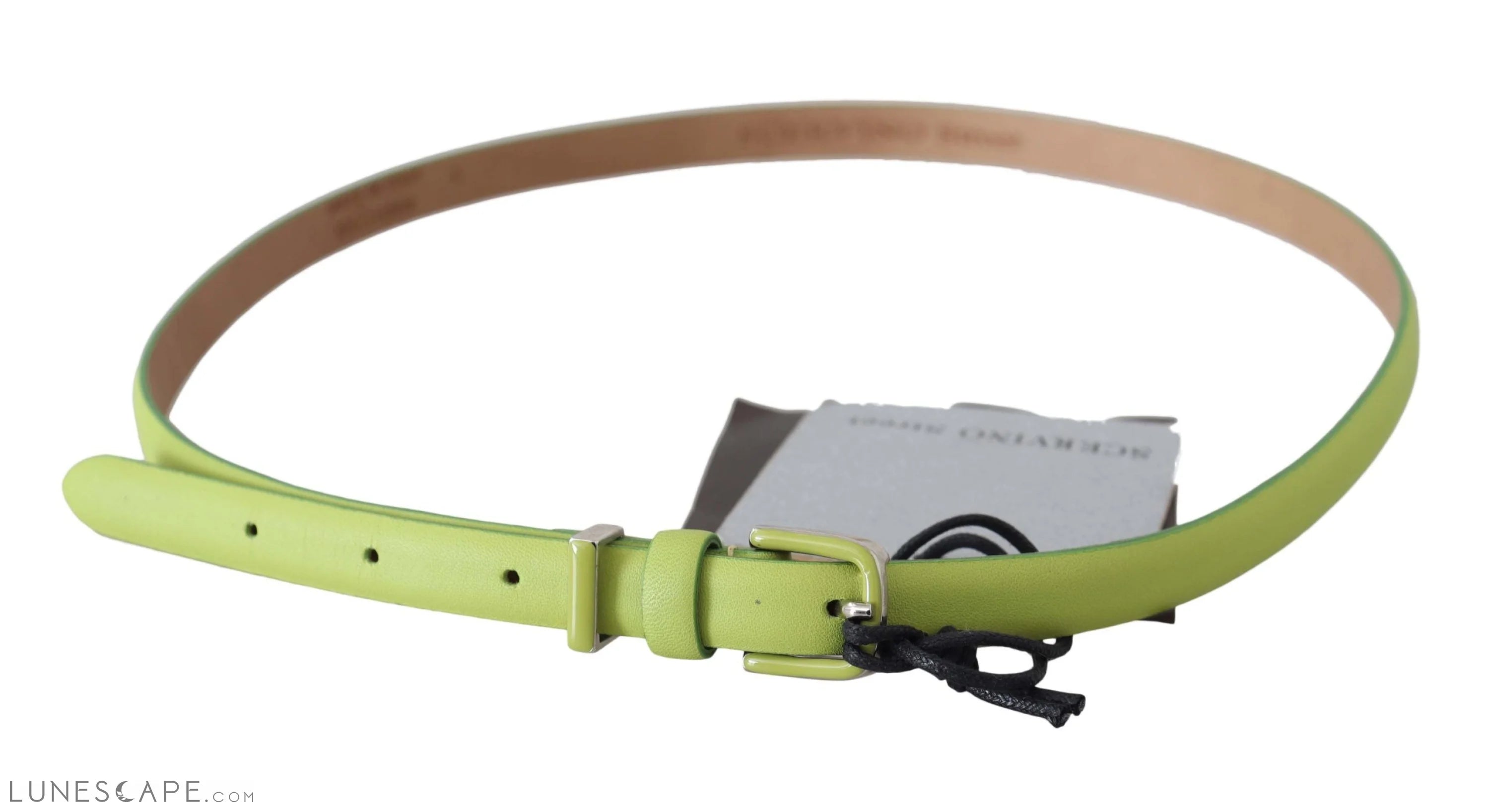 Scervino Street Classic Green Leather Belt with Silver-Tone Hardware LUNESCAPE