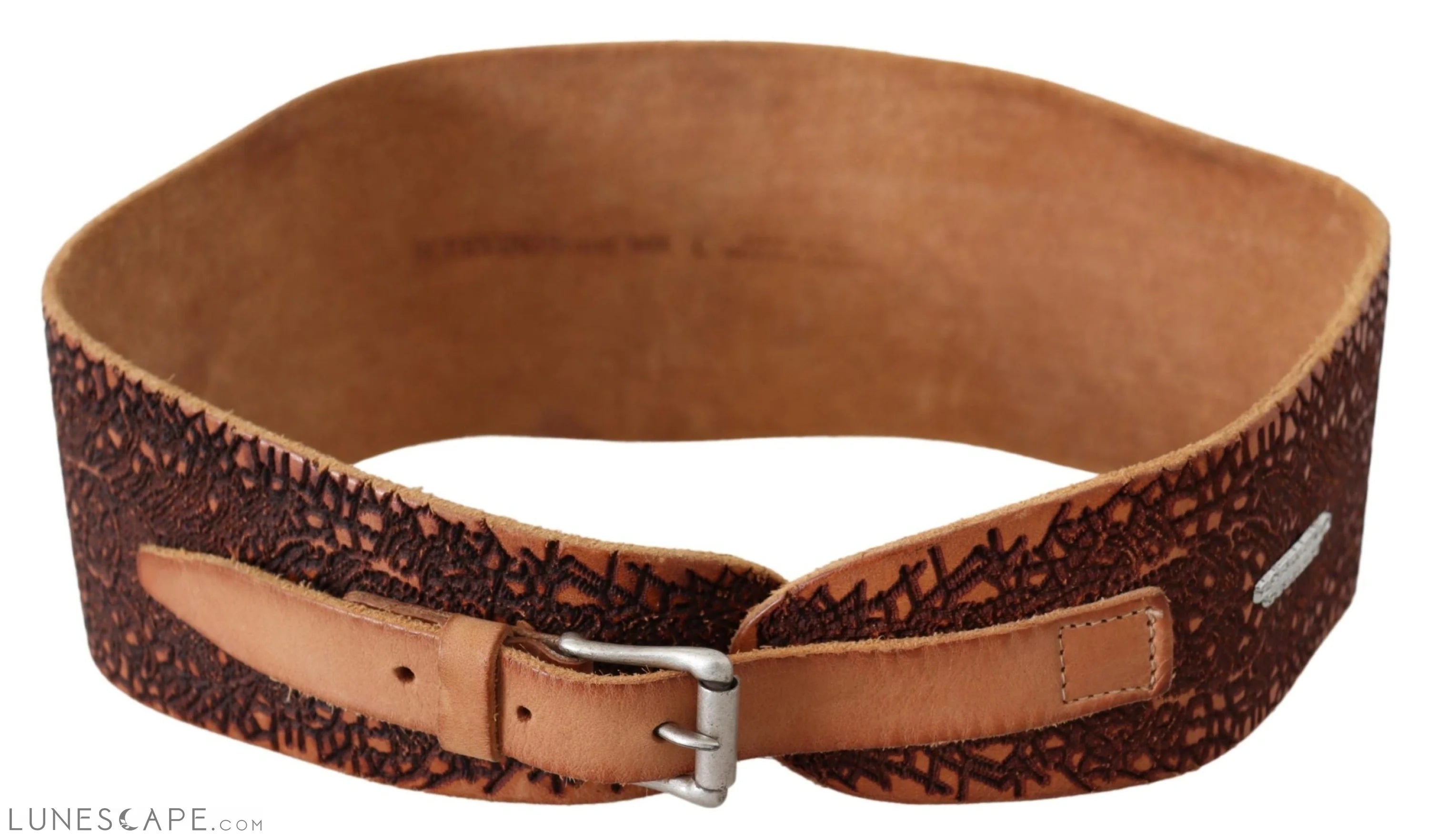 Scervino Street Elegant Brown Leather Fashion Belt LUNESCAPE