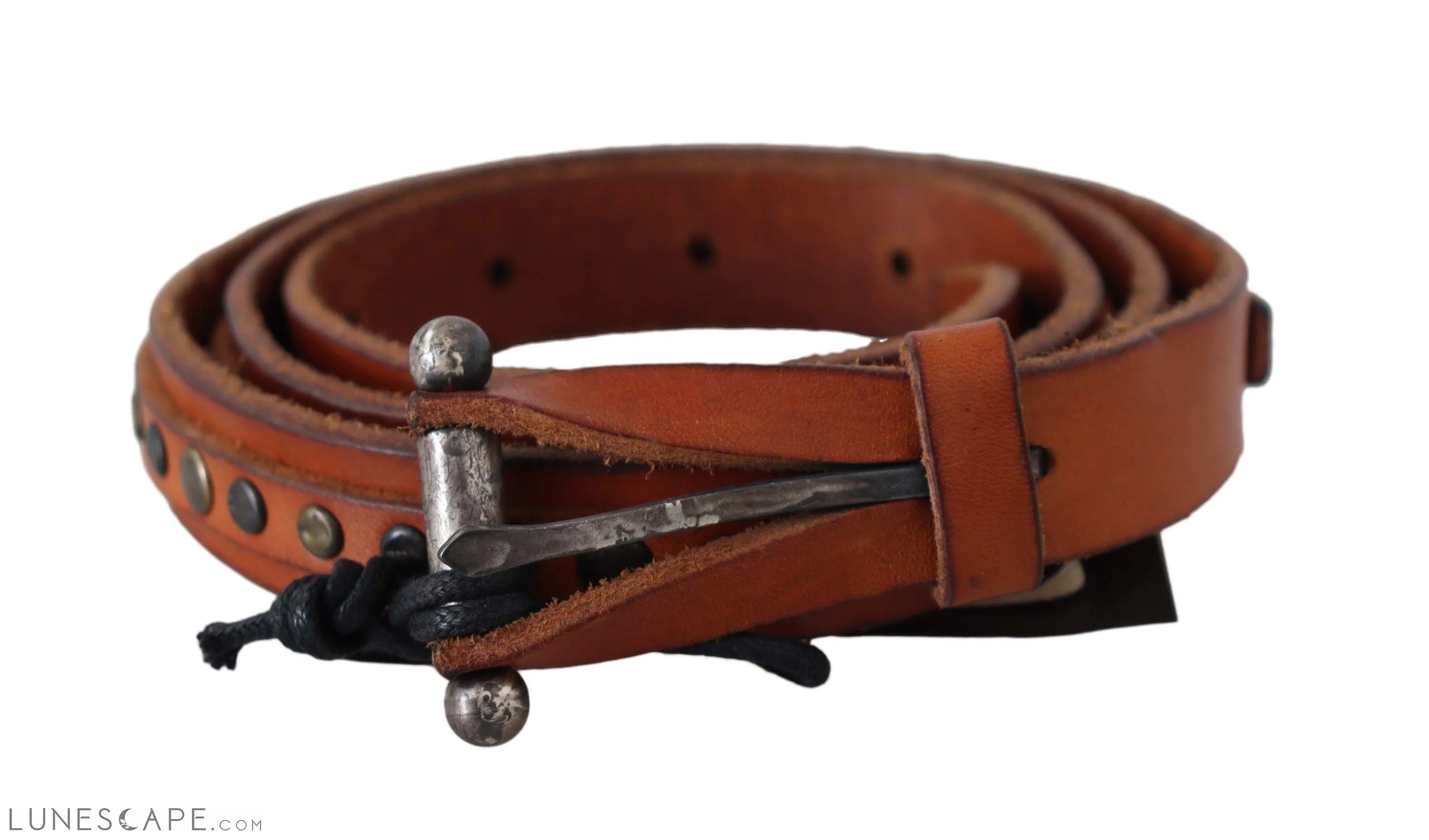 Scervino Street Elegant Leather Waist Belt in Brown LUNESCAPE