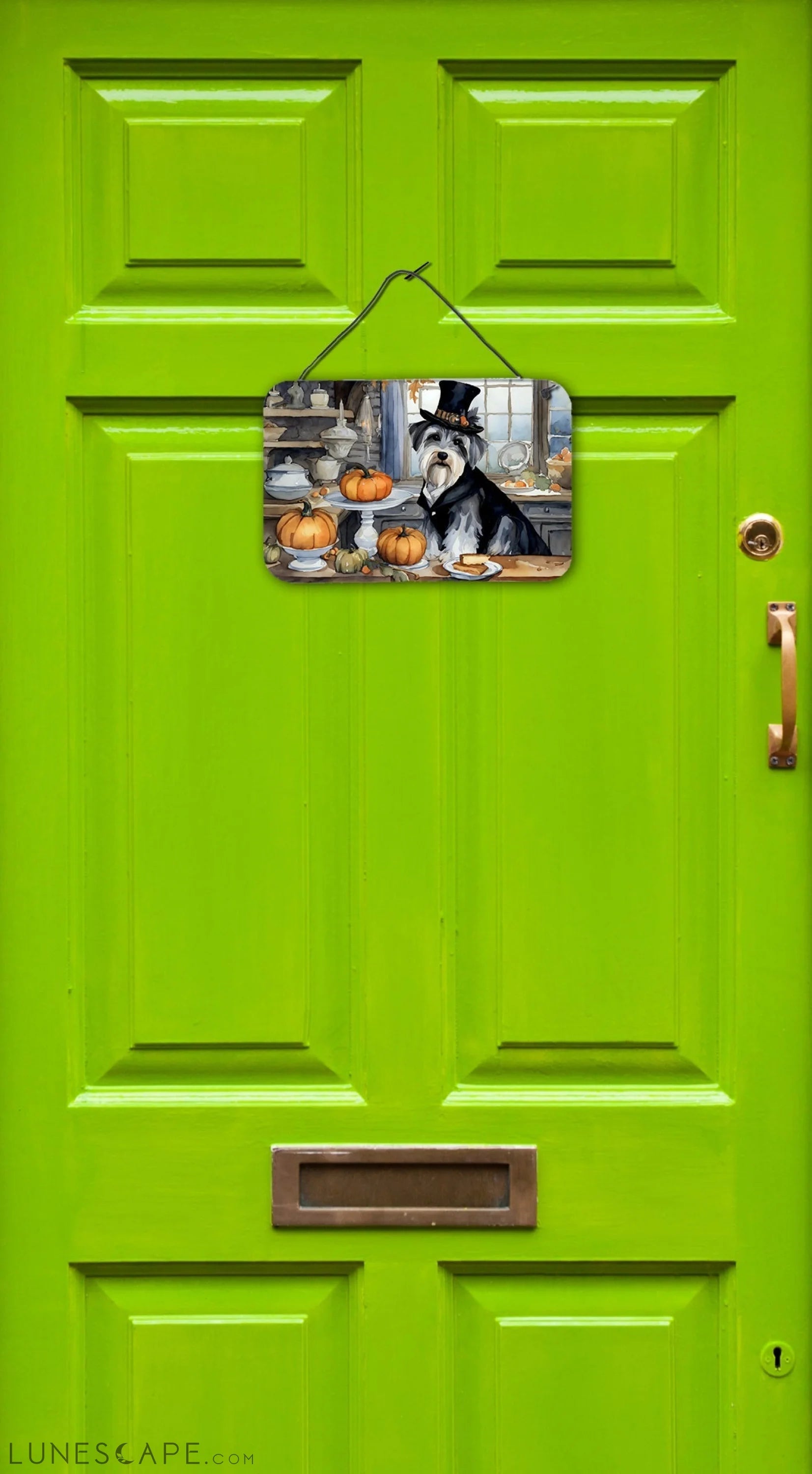 Schnauzer Fall Thanksgiving Kitchen Pumpkins Wall or Door Hanging Prints LUNESCAPE