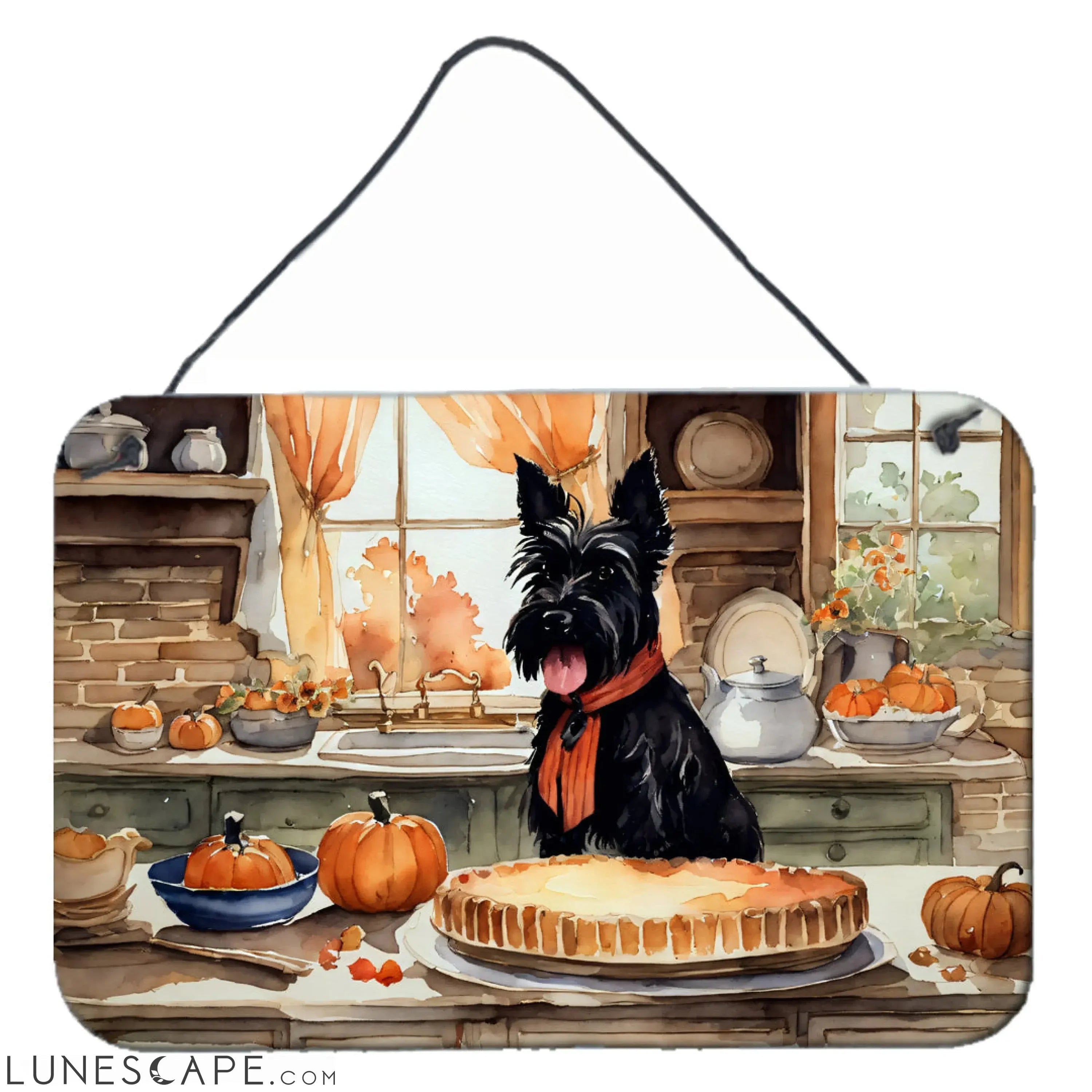 Scottish Terrier Thanksgiving Fall Kitchen Pumpkins Wall or Door Hanging Prints LUNESCAPE