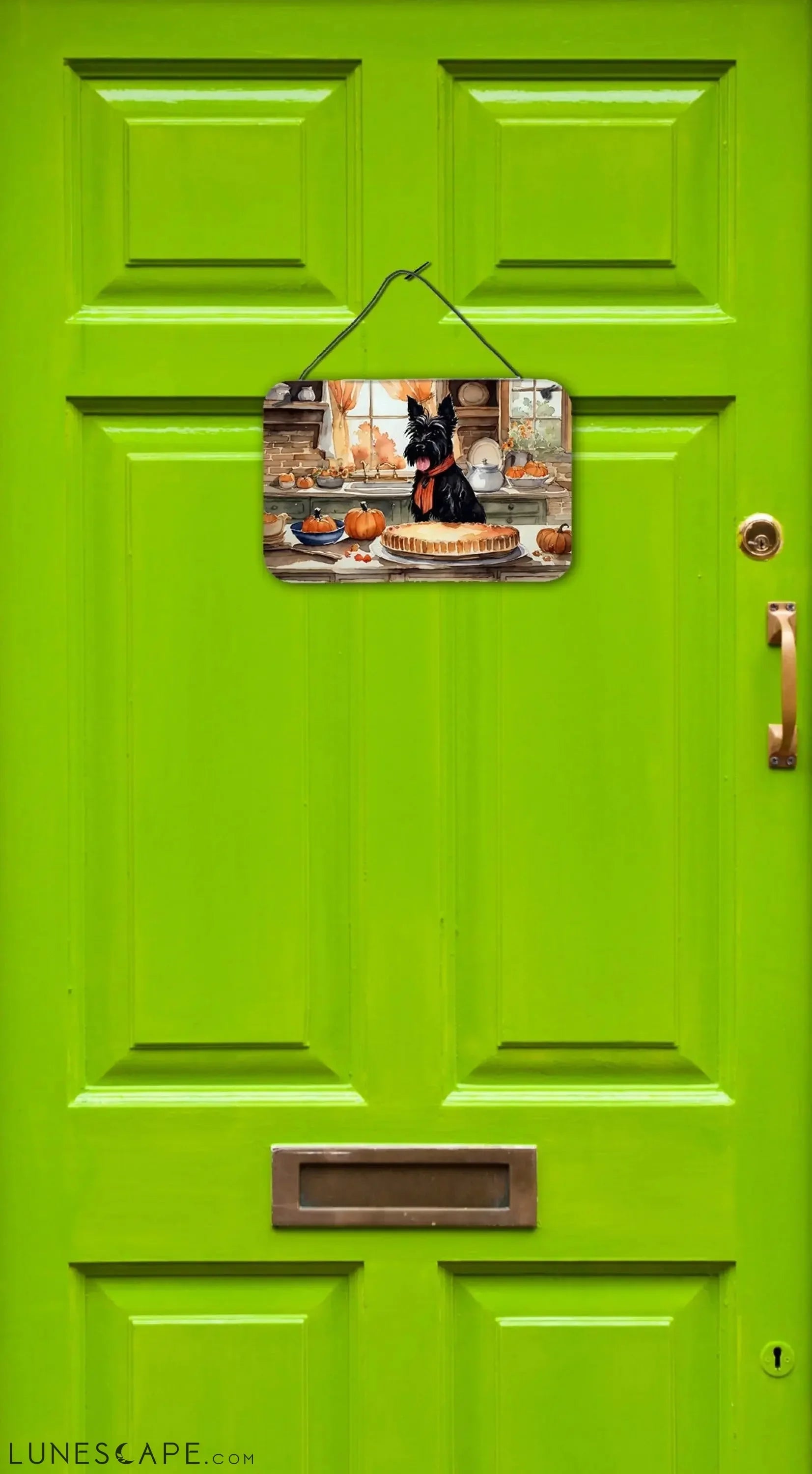 Scottish Terrier Thanksgiving Fall Kitchen Pumpkins Wall or Door Hanging Prints LUNESCAPE