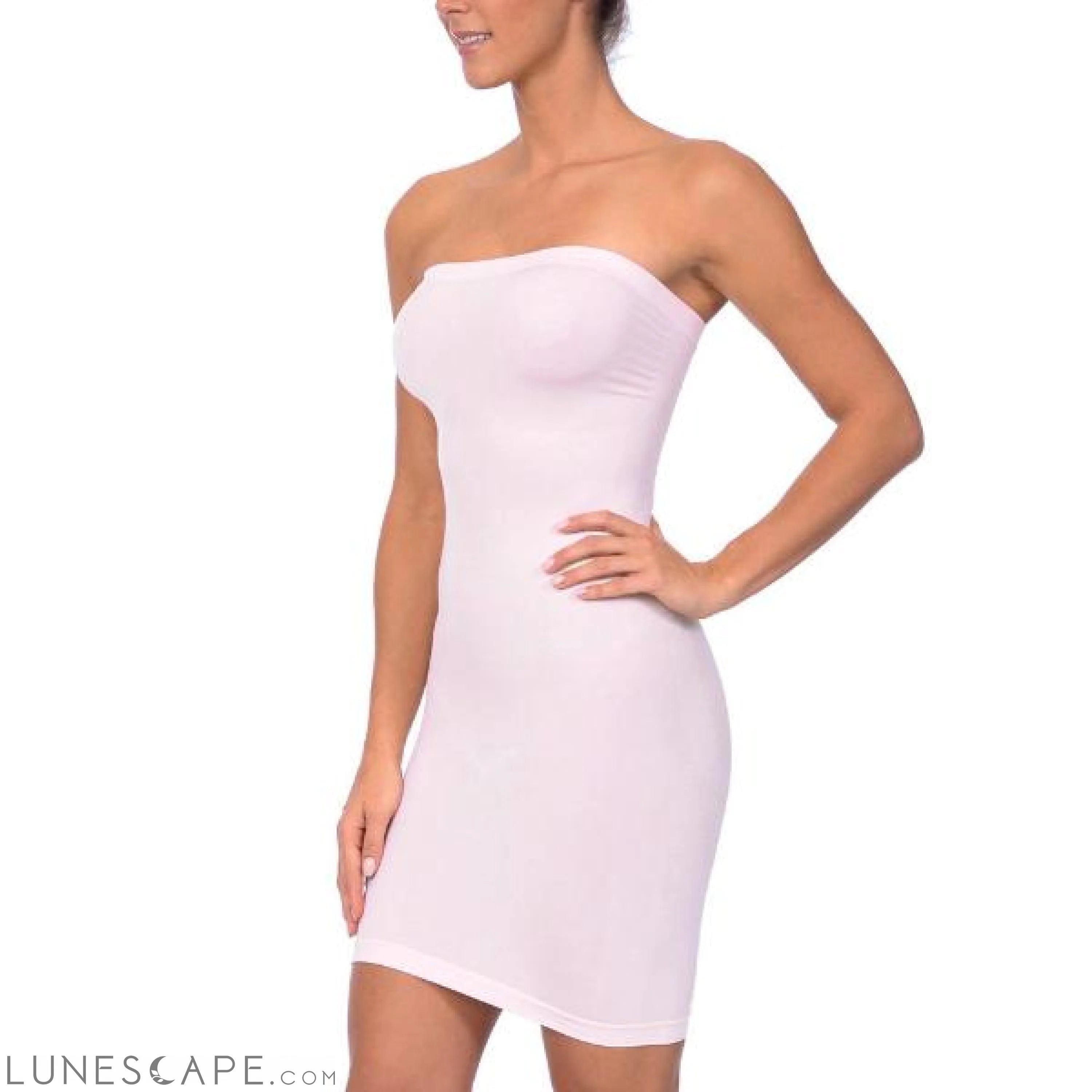 Seamless Strapless Full Body Slip Pale Pink LUNESCAPE