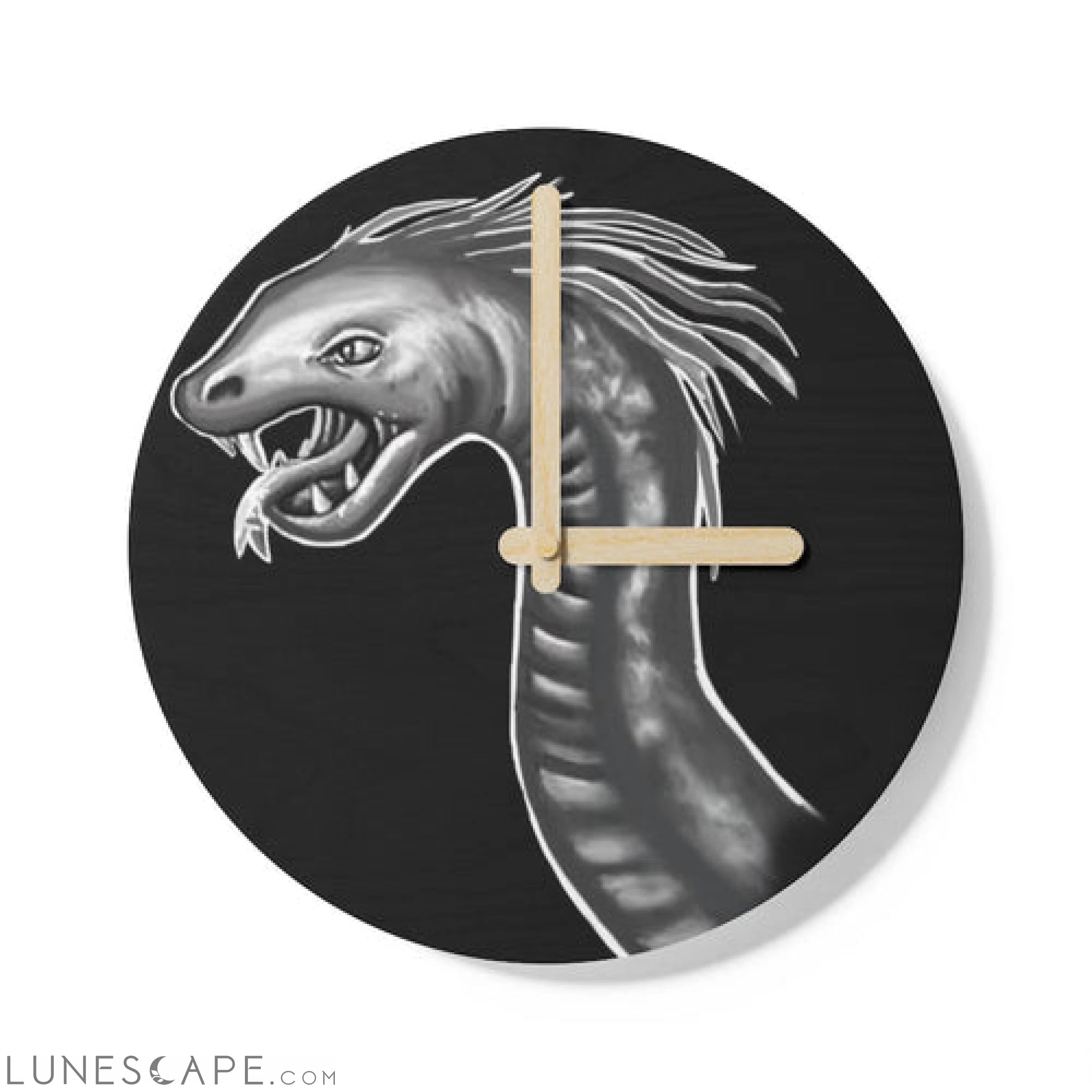 Serpent Wooden Wall Clock LUNESCAPE