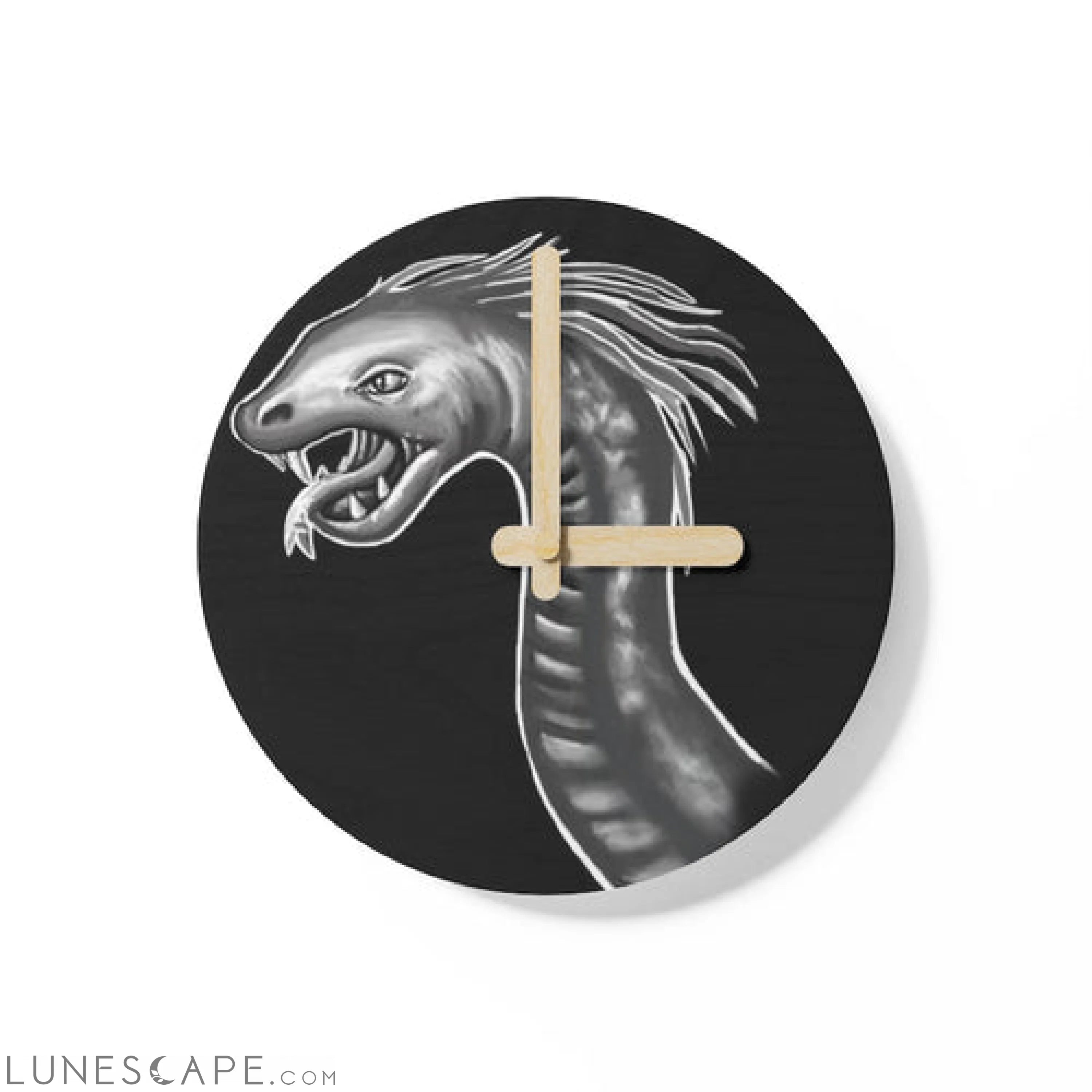 Serpent Wooden Wall Clock LUNESCAPE