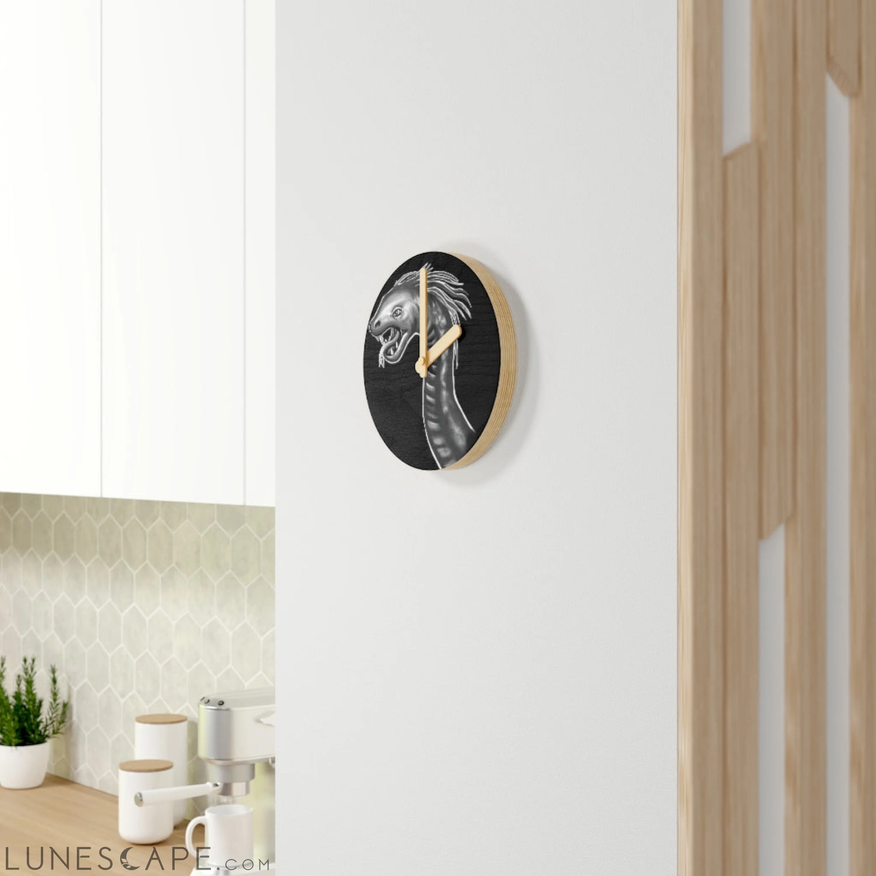 Serpent Wooden Wall Clock LUNESCAPE