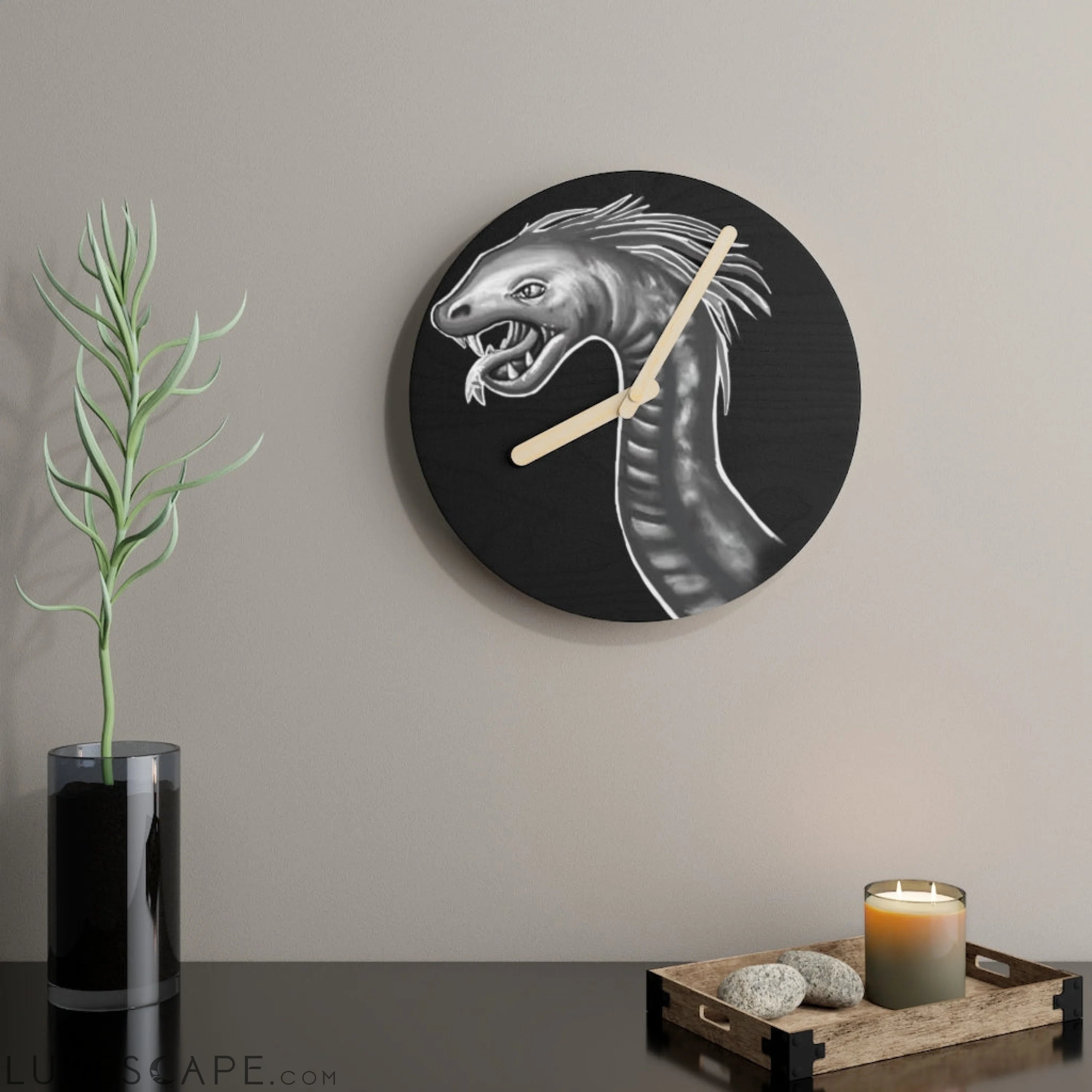 Serpent Wooden Wall Clock LUNESCAPE