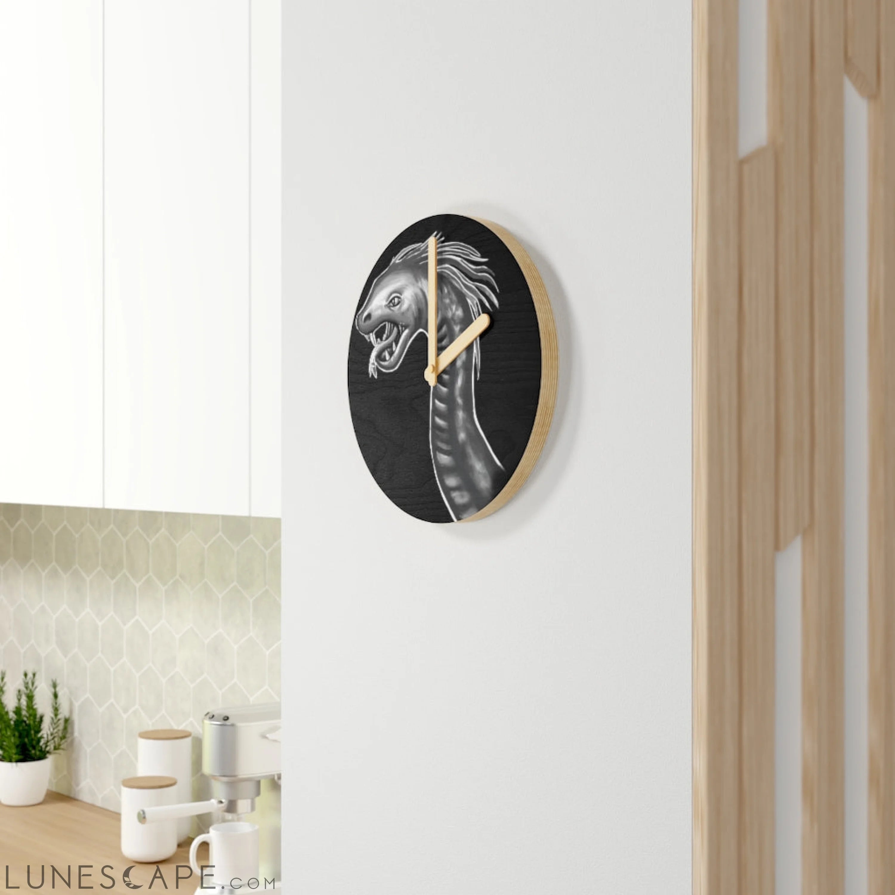 Serpent Wooden Wall Clock LUNESCAPE