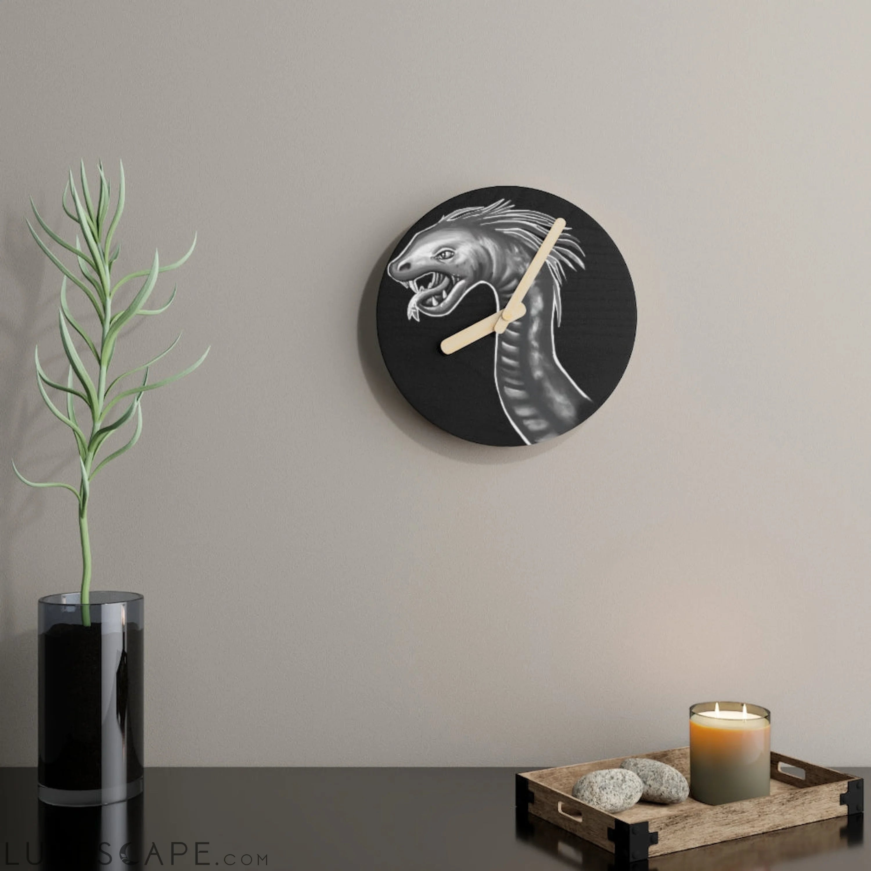 Serpent Wooden Wall Clock LUNESCAPE