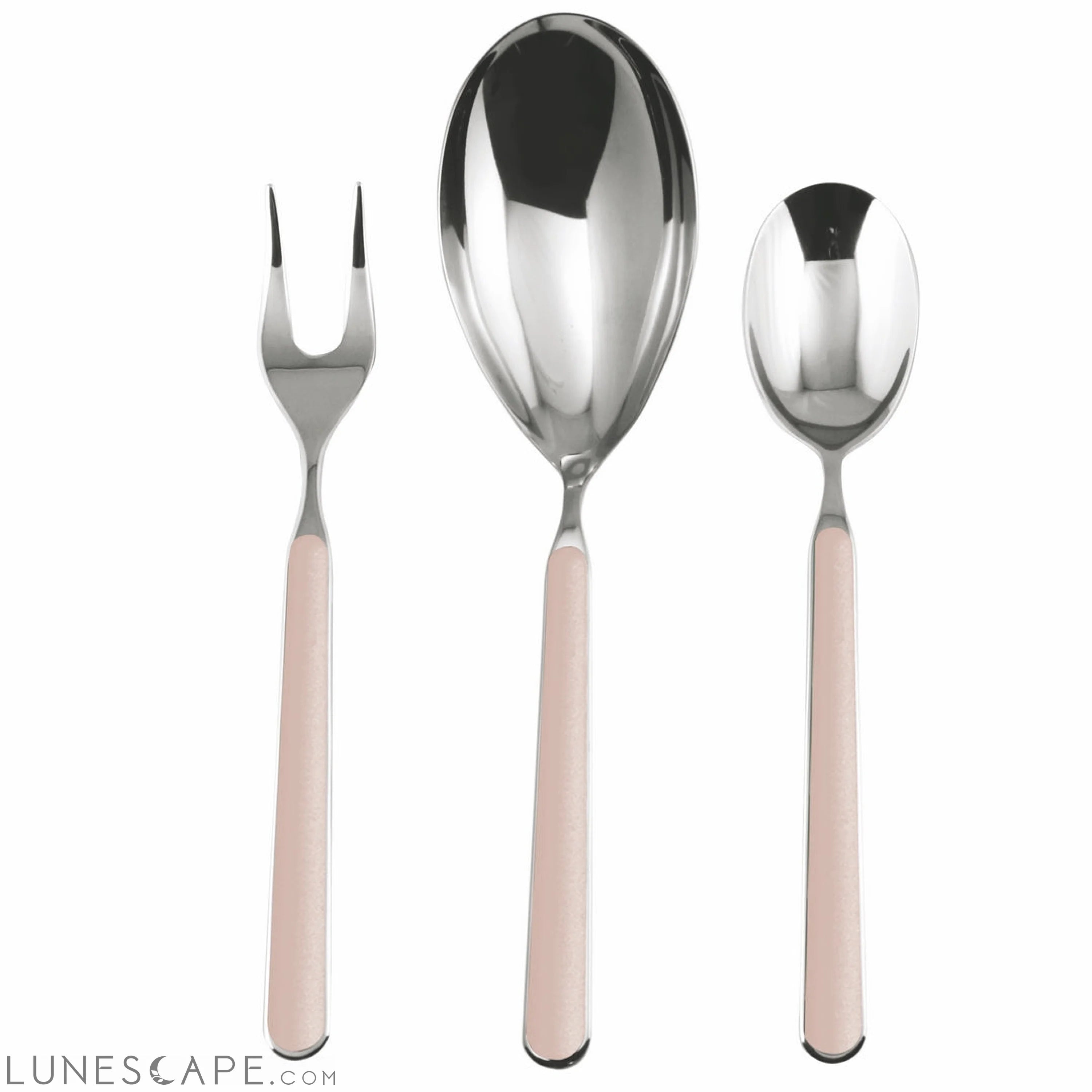 SERVING SET 3 PCS FANT.ROSA PALLID LUNESCAPE