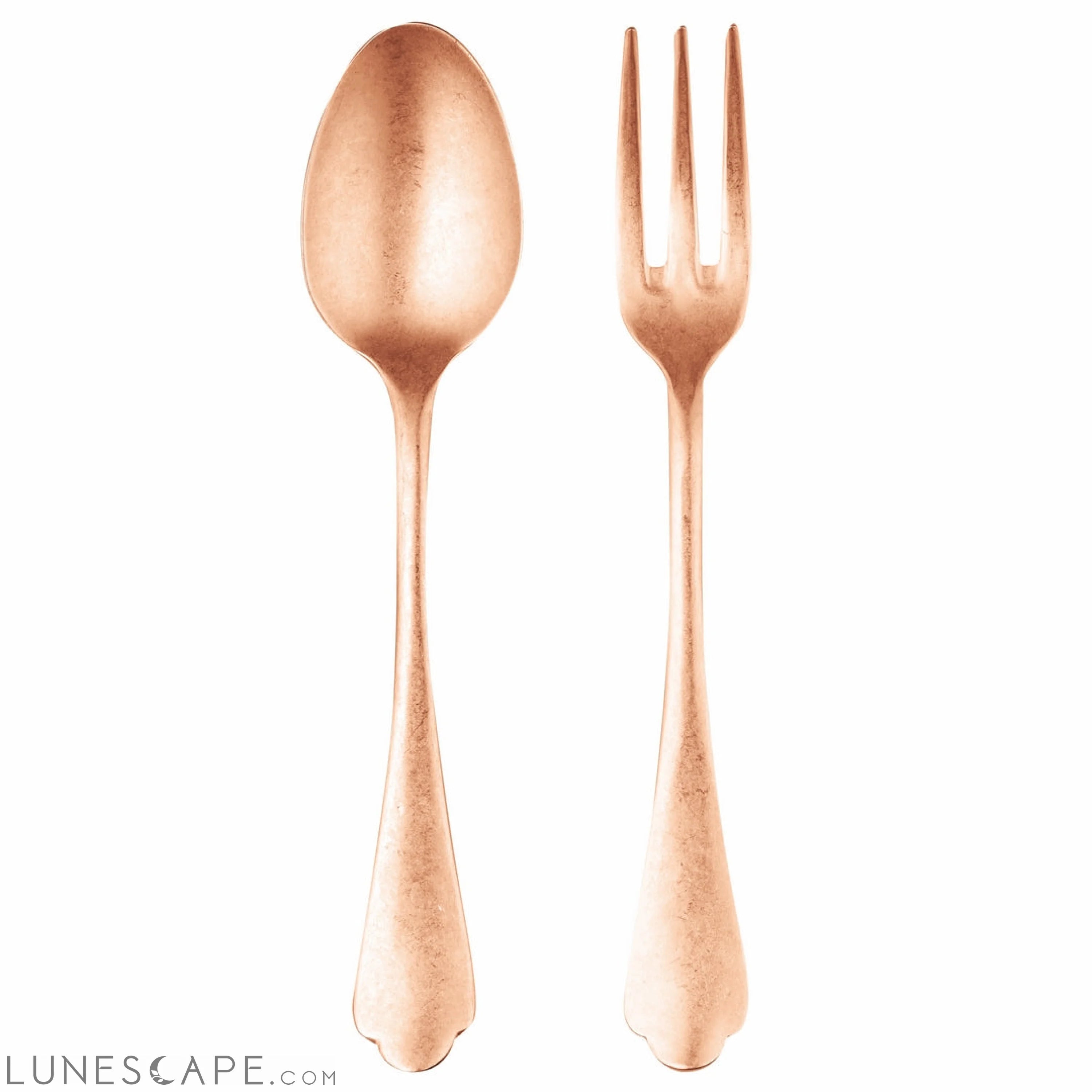 Serving Set (Fork and Spoon) DOLCE VITA PEWTER BRONZE LUNESCAPE