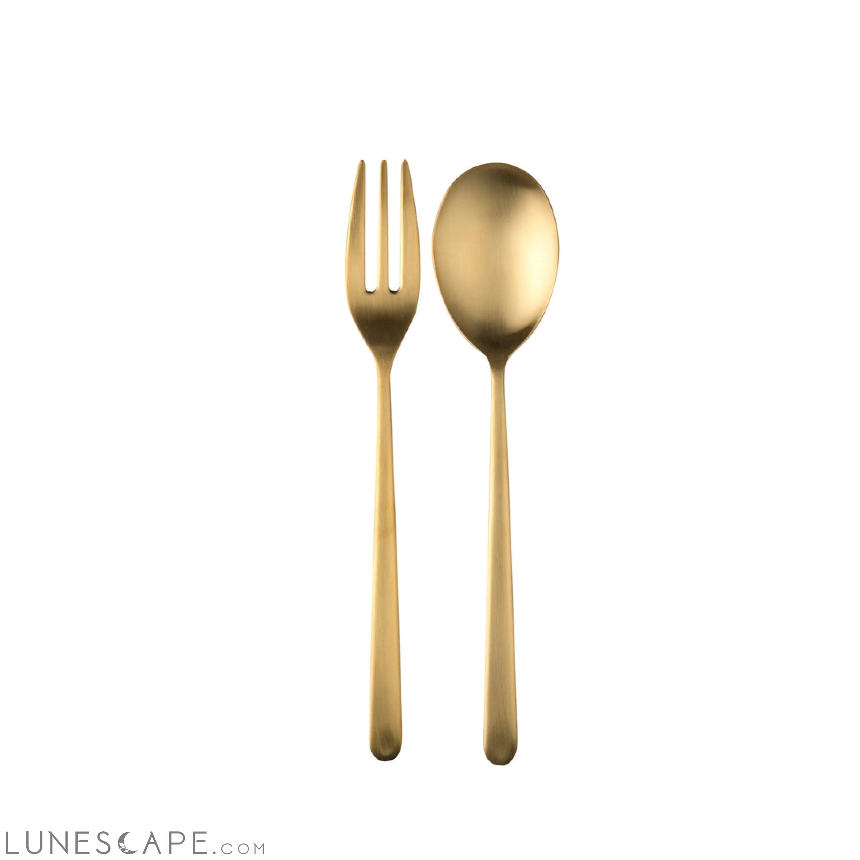 Serving Set (Fork and Spoon) LINEA ICE ORO LUNESCAPE