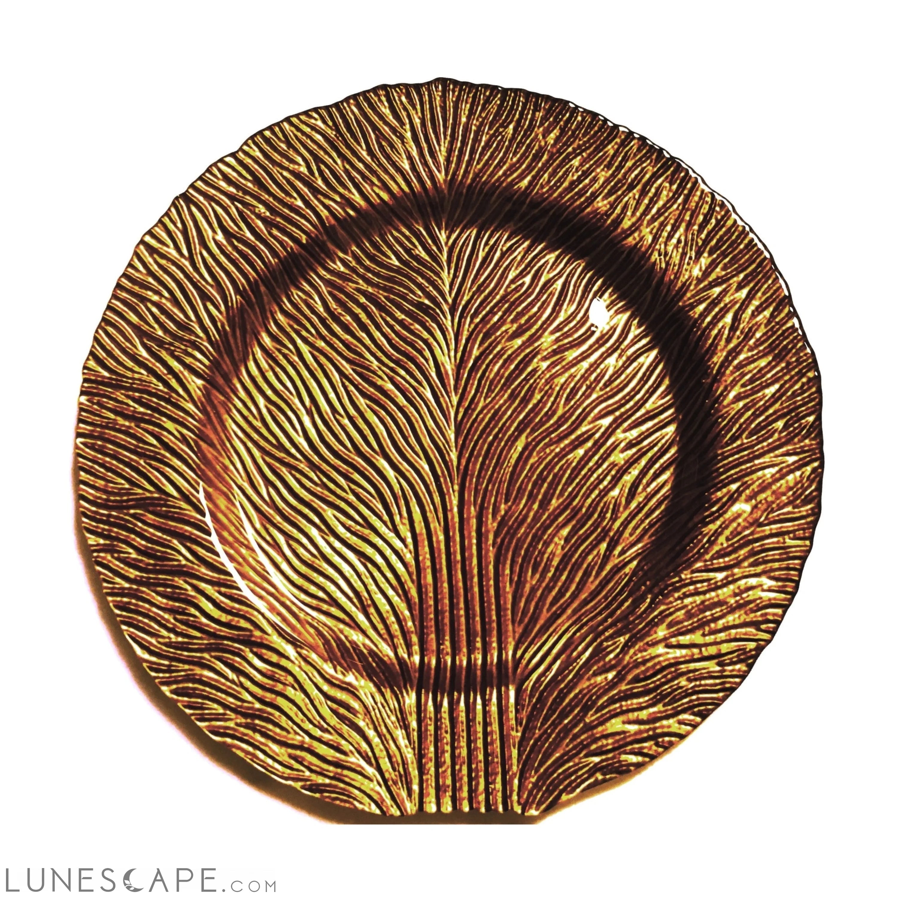 Set/2 Tree of Life 11" Gold Brown Dinner Plates LUNESCAPE