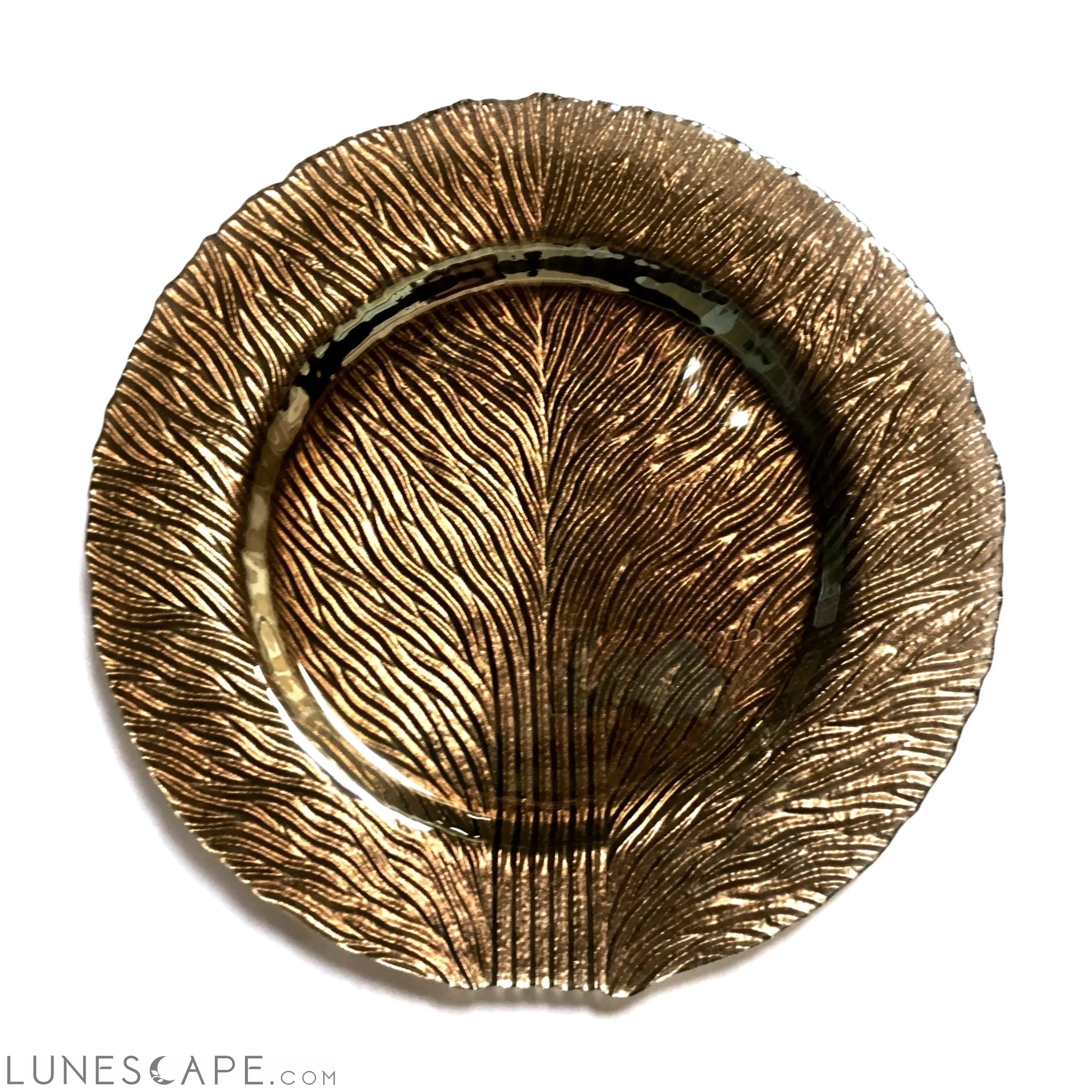 Set/2 Tree of Life 11" Platinum Luster Dinner Plates LUNESCAPE