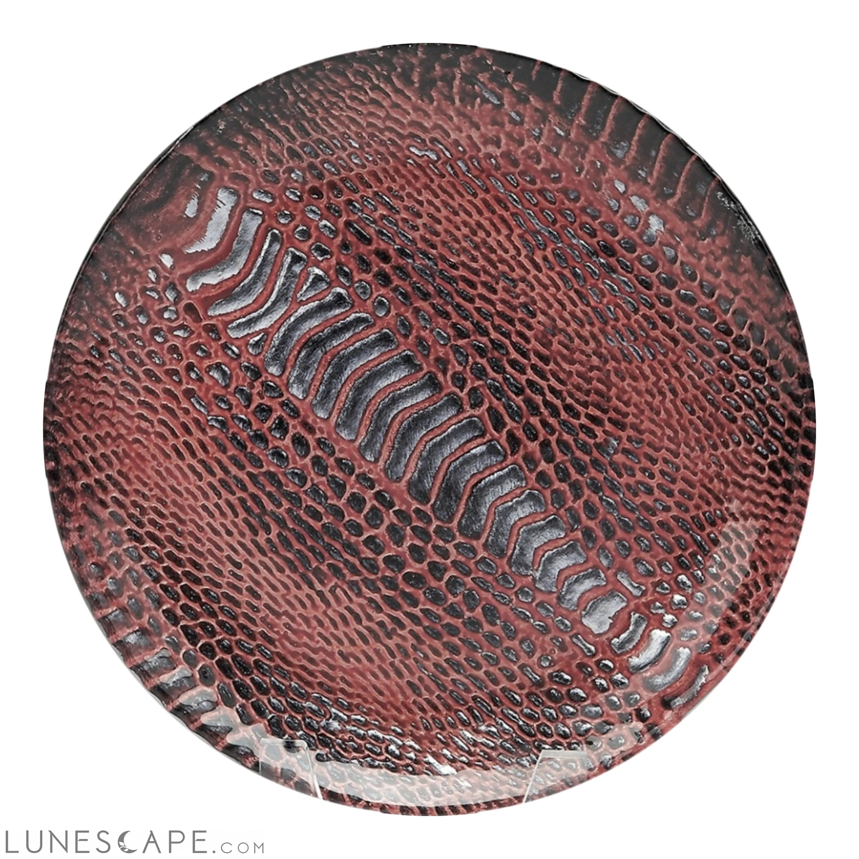 Set/4 SNAKESKIN 6.5" COGNAC CANAPE PLATES LUNESCAPE