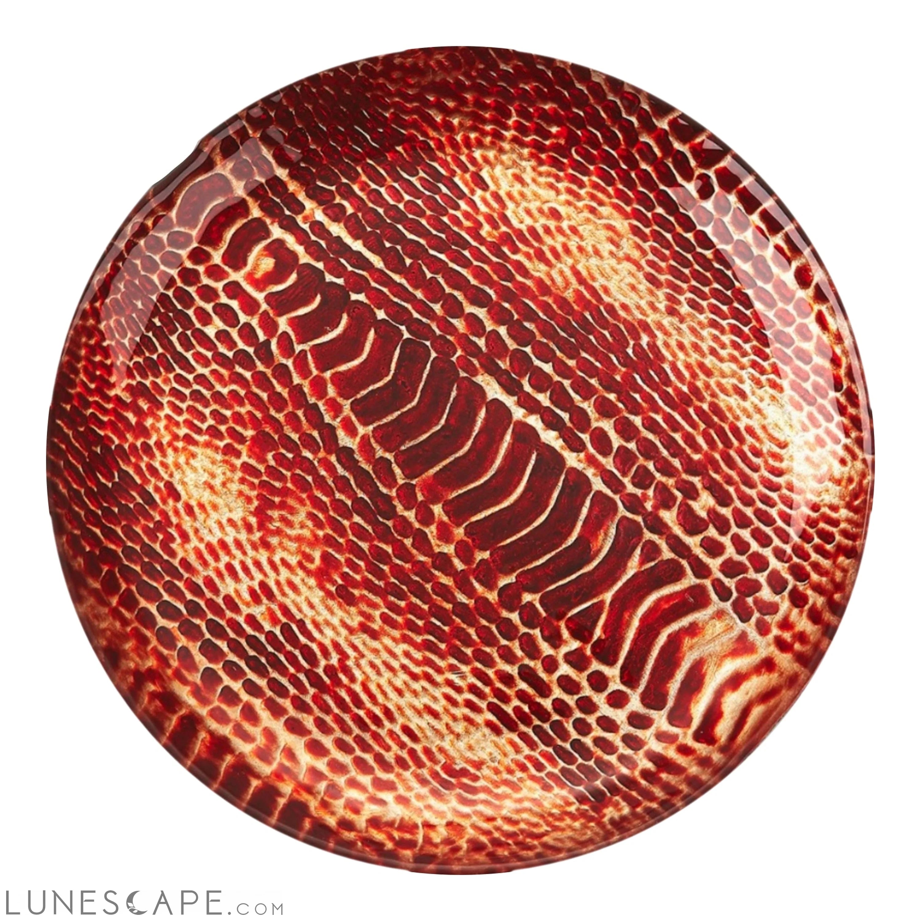 Set/4 SNAKESKIN 6.5" CORAL CANAPE PLATES LUNESCAPE