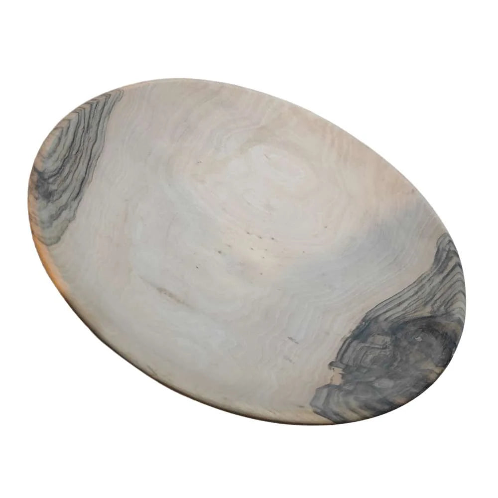 Set of 2 Plats Resto - Walnut Wood 10-Inch Oblong Dinner Plates LUNESCAPE