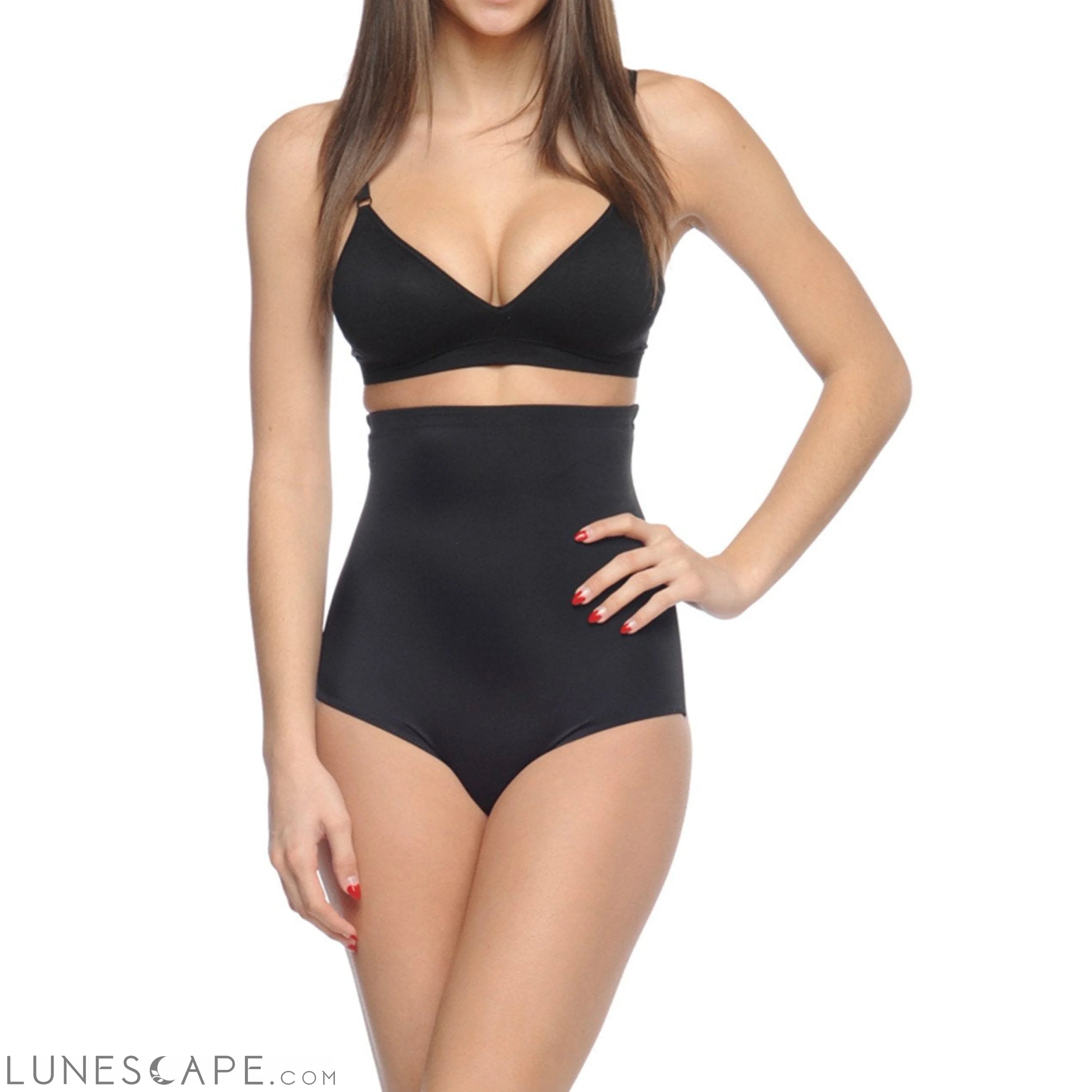 Shaping Hi-Waist Full Brief Shaper Black LUNESCAPE