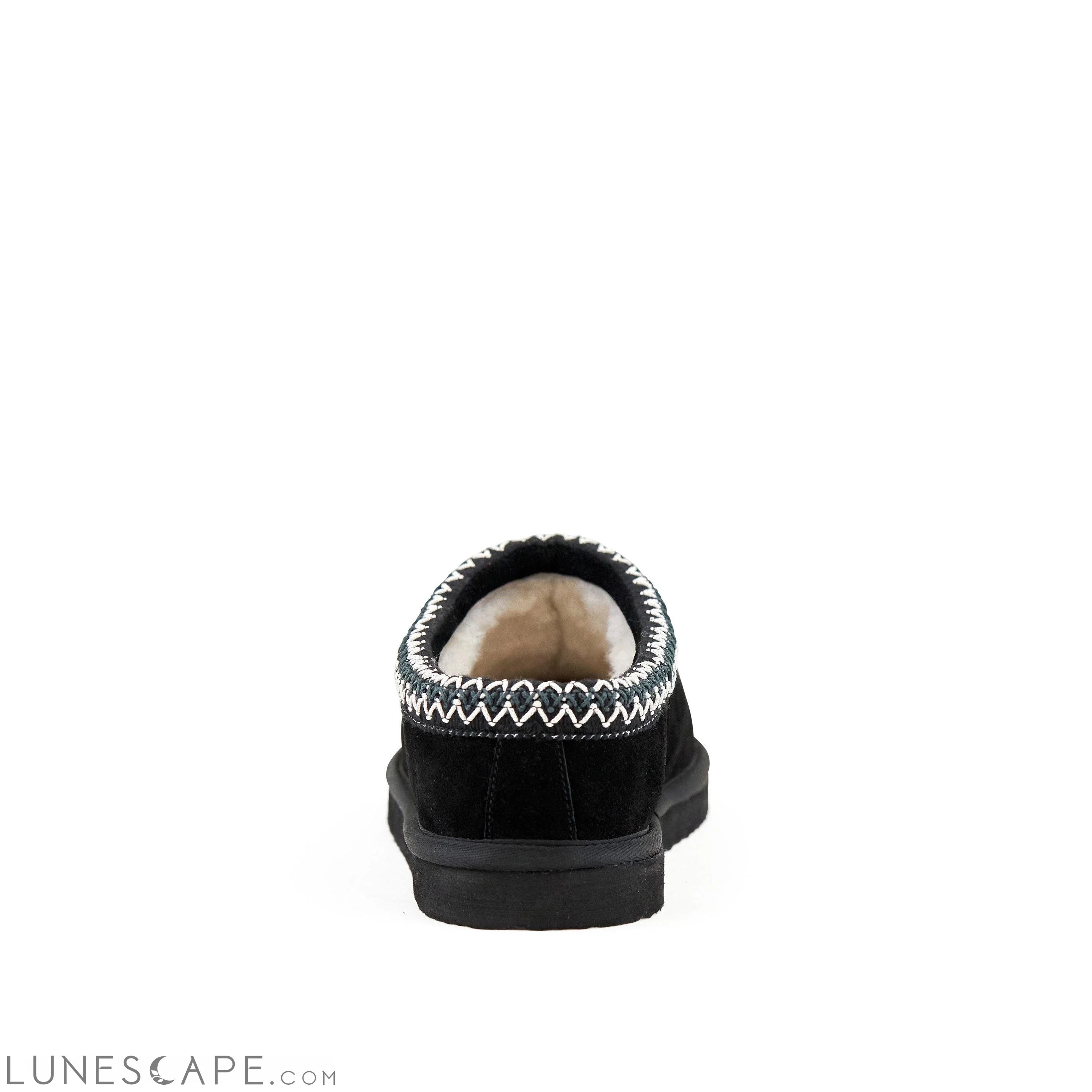 Shearling Slipper Mules - Black LUNESCAPE
