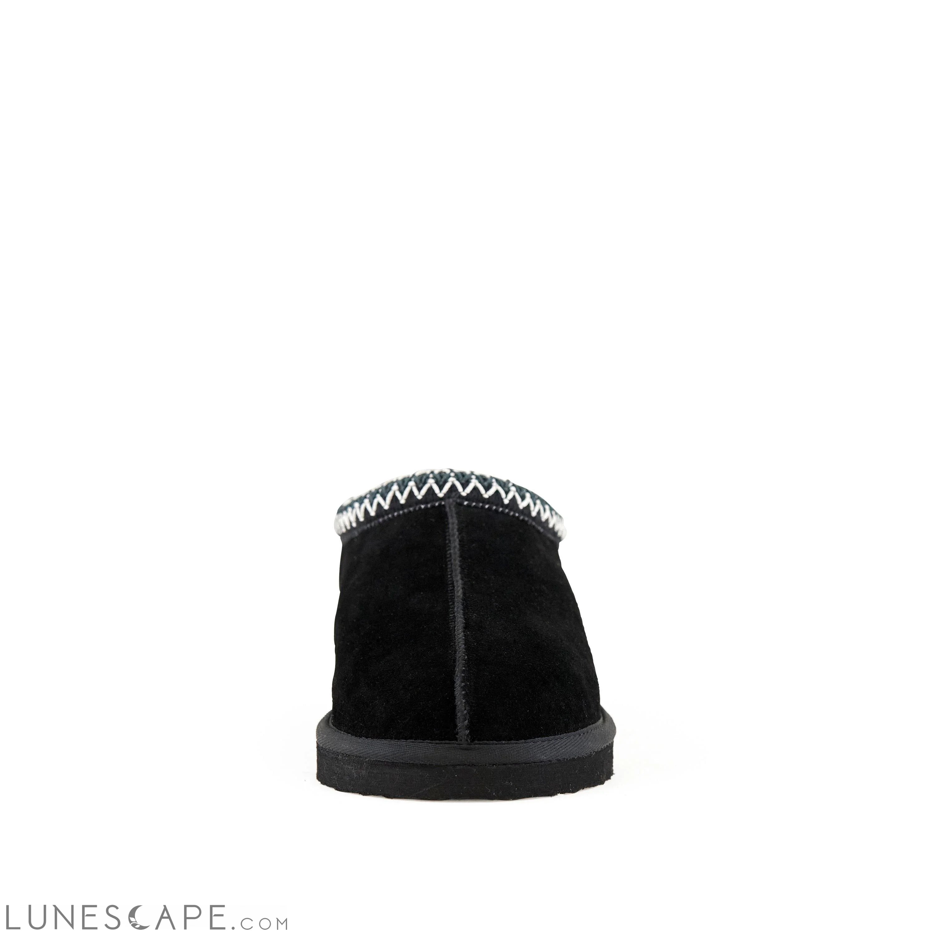 Shearling Slipper Mules - Black LUNESCAPE