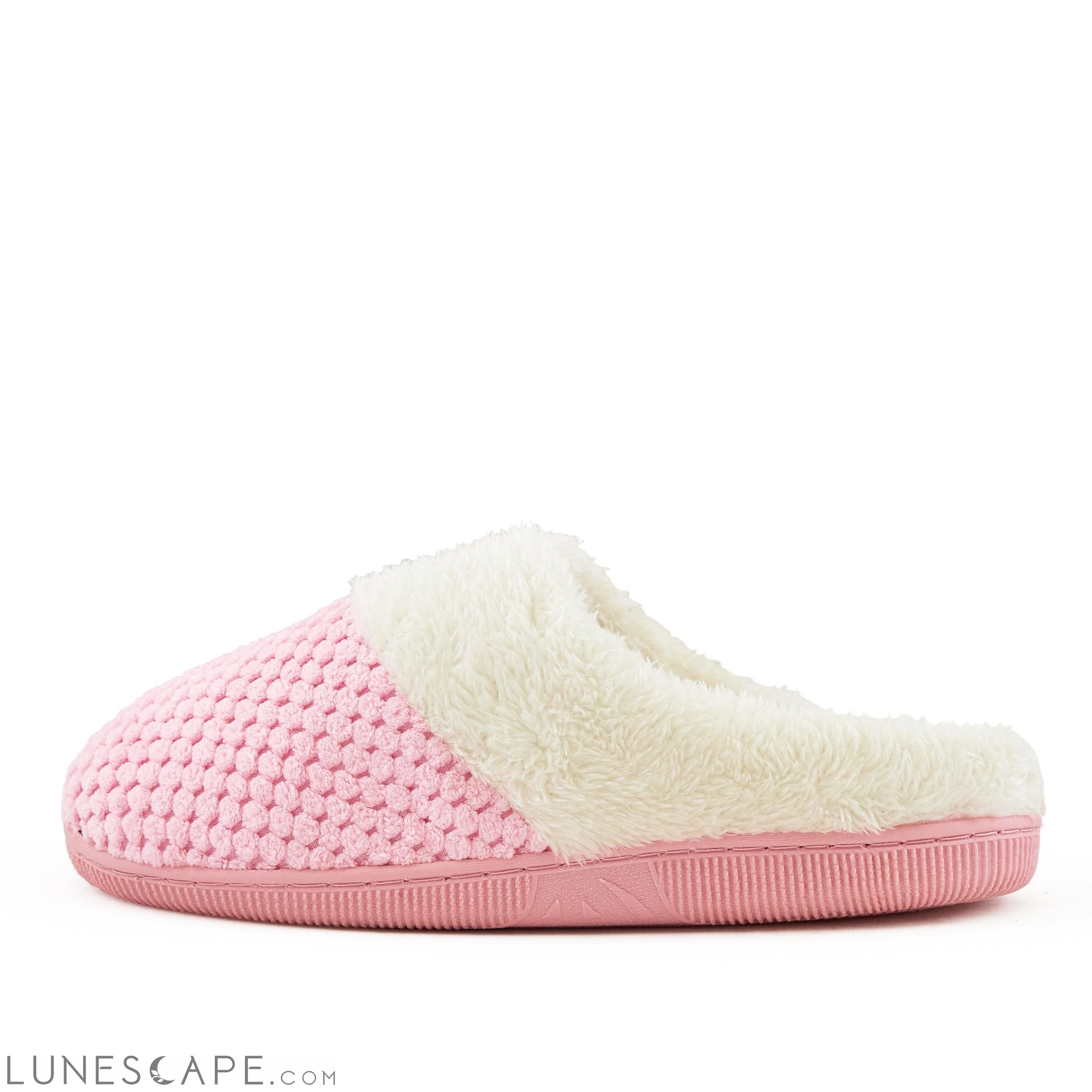 Shearling Slipper Mules - Pink LUNESCAPE