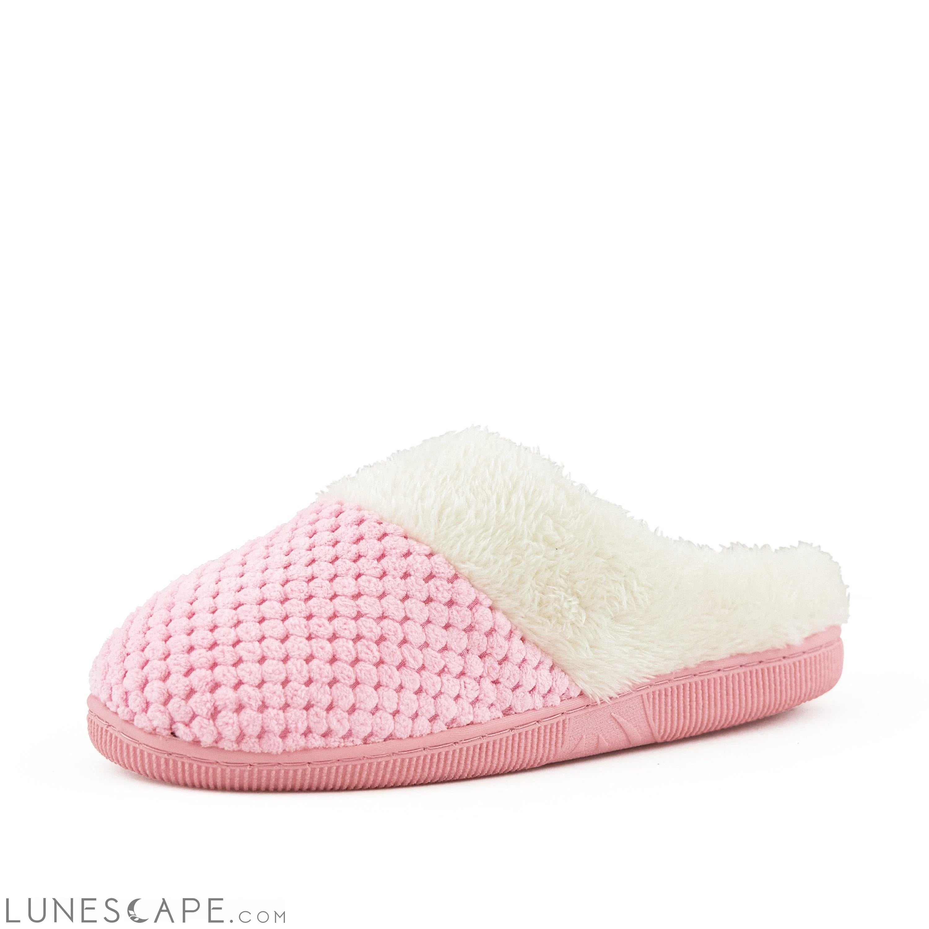 Shearling Slipper Mules - Pink LUNESCAPE