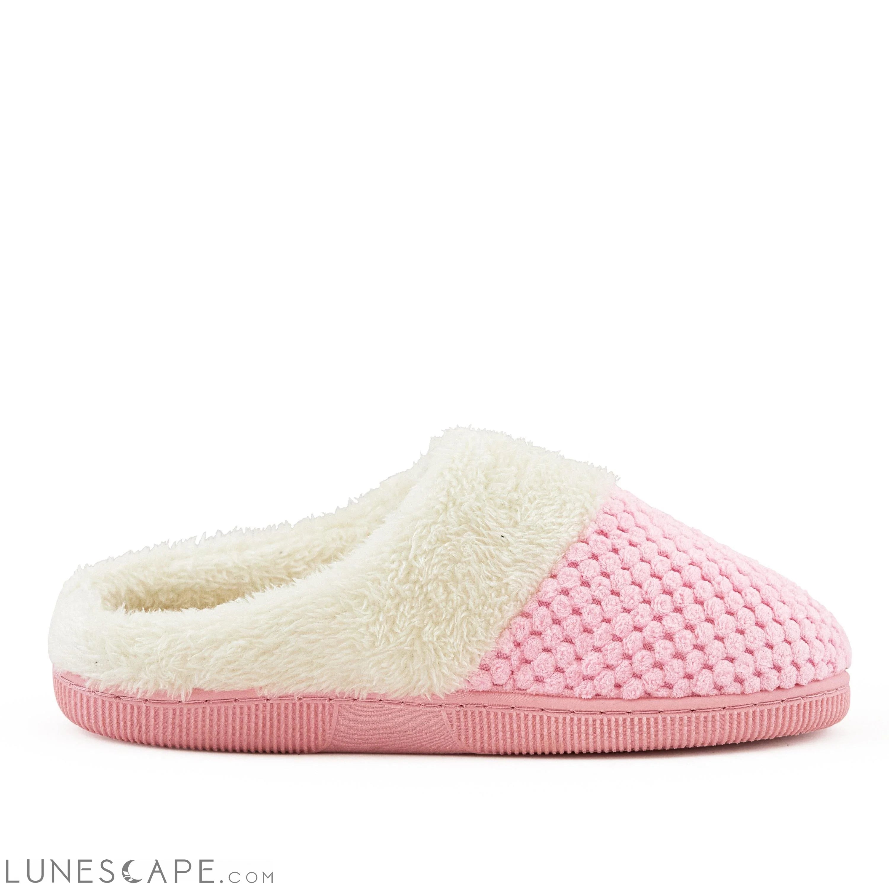 Shearling Slipper Mules - Pink LUNESCAPE