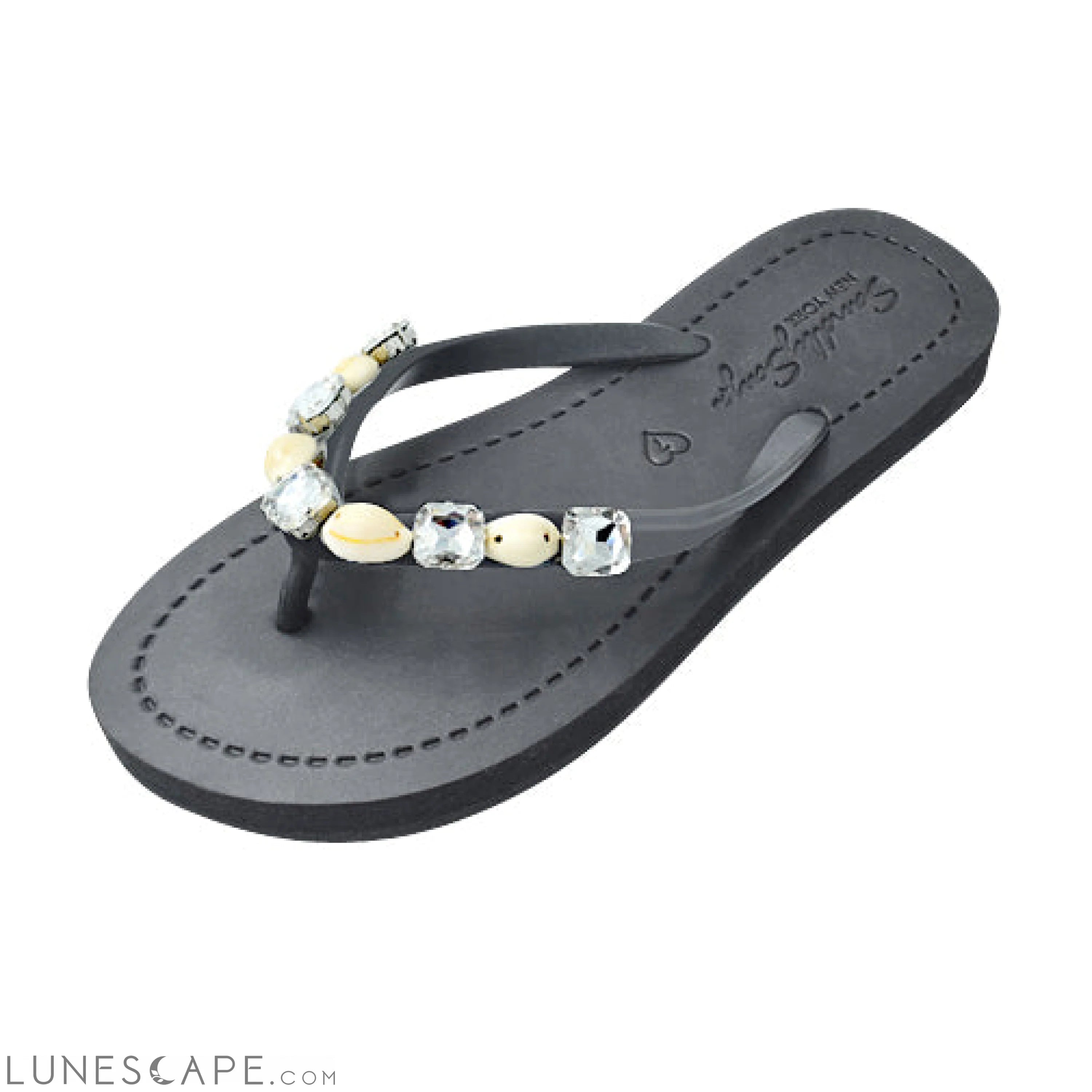 Shell Beach- Crystal Flat Flip Flops Sandal LUNESCAPE