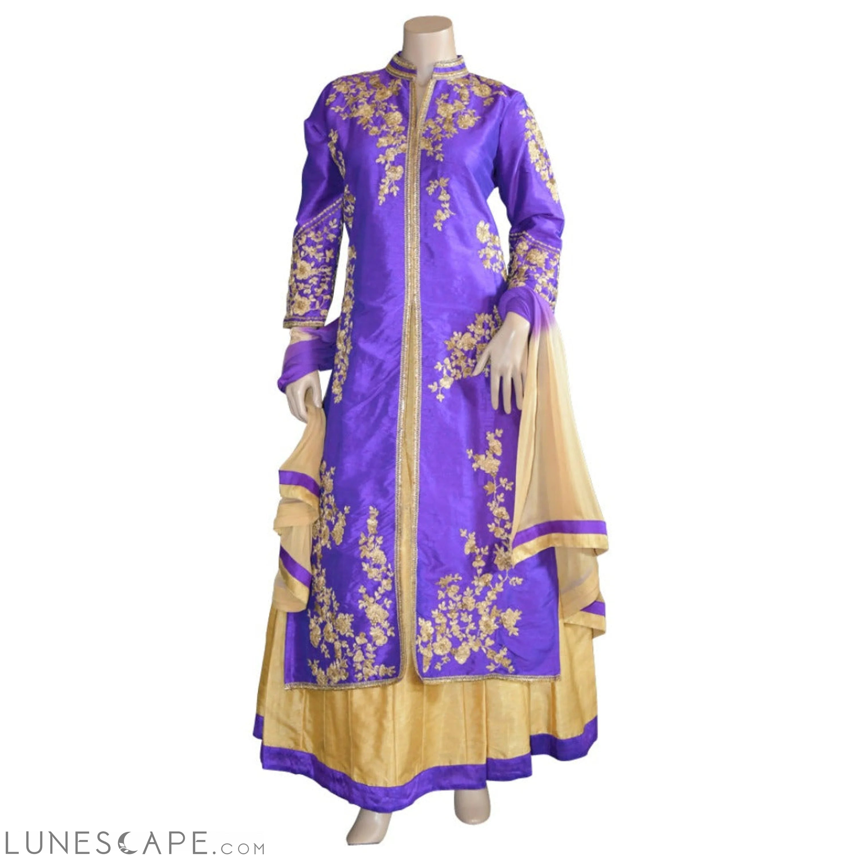 Sherwani Style Long Top With Lehenga LUNESCAPE