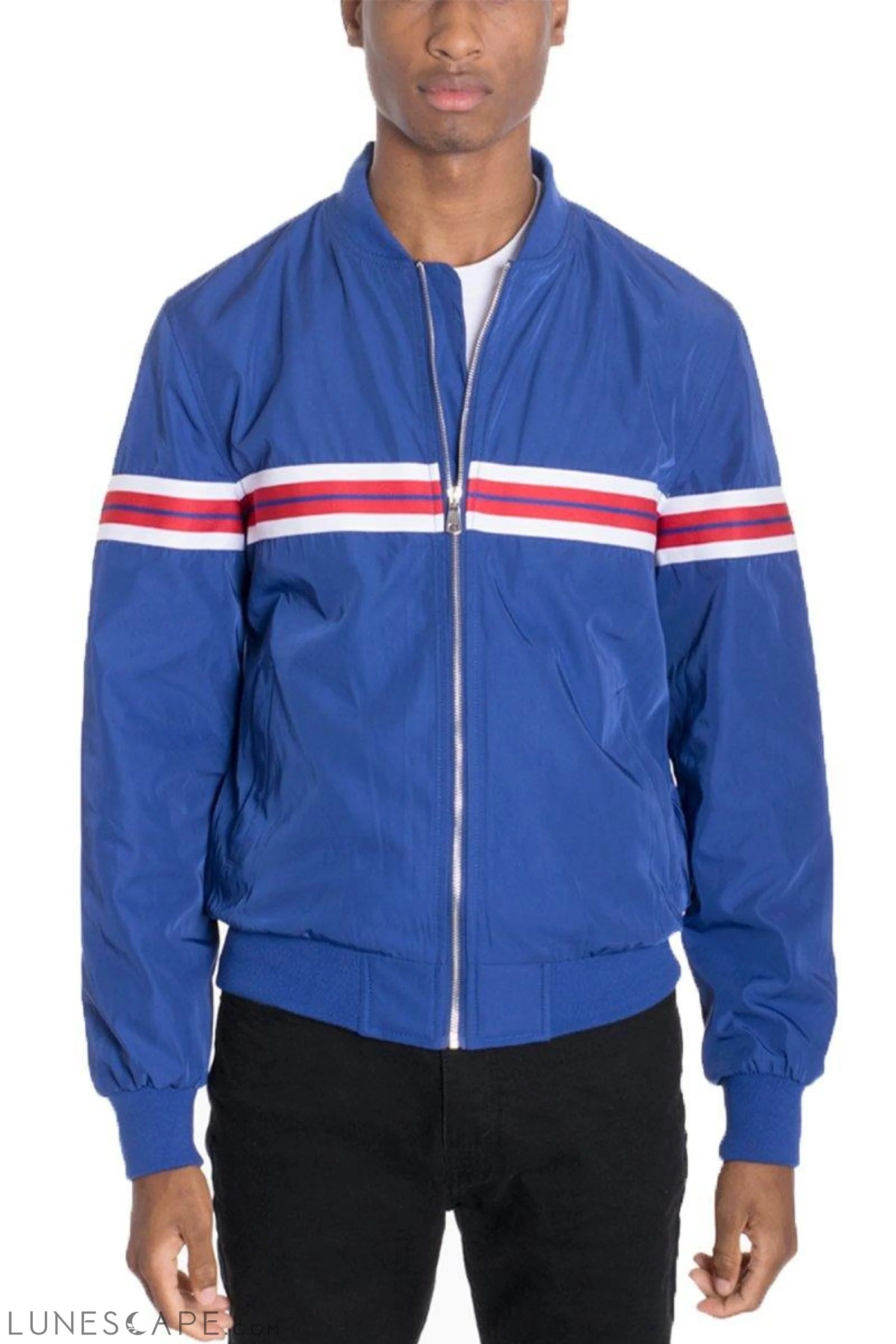 SHIELD BOMBER TRACK JACKET - BLUE LUNESCAPE