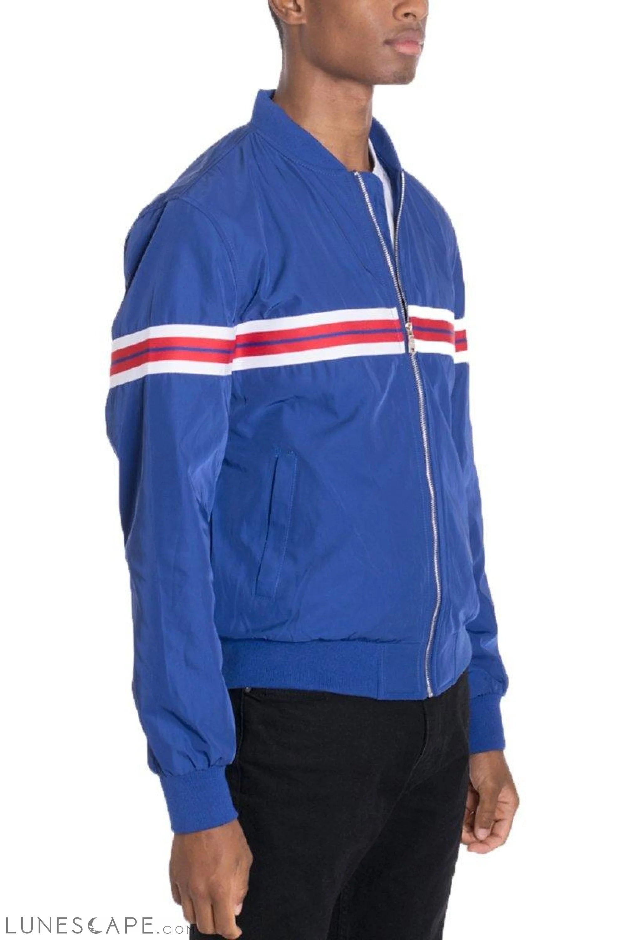 SHIELD BOMBER TRACK JACKET - BLUE LUNESCAPE