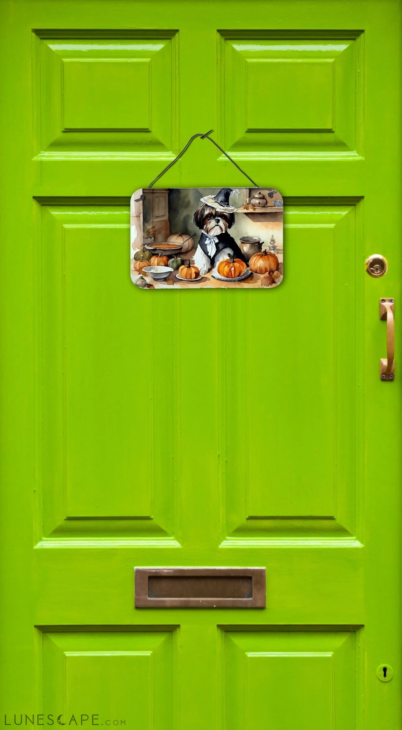 Shih Tzu Fall Thanksgiving Kitchen Pumpkins Wall or Door Hanging Prints LUNESCAPE