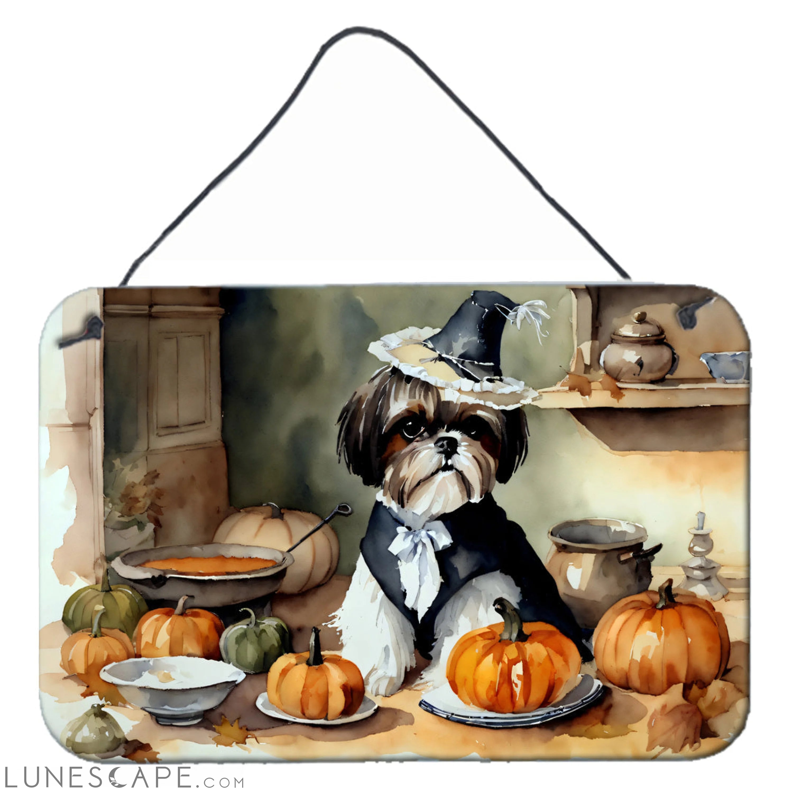 Shih Tzu Fall Thanksgiving Kitchen Pumpkins Wall or Door Hanging Prints LUNESCAPE
