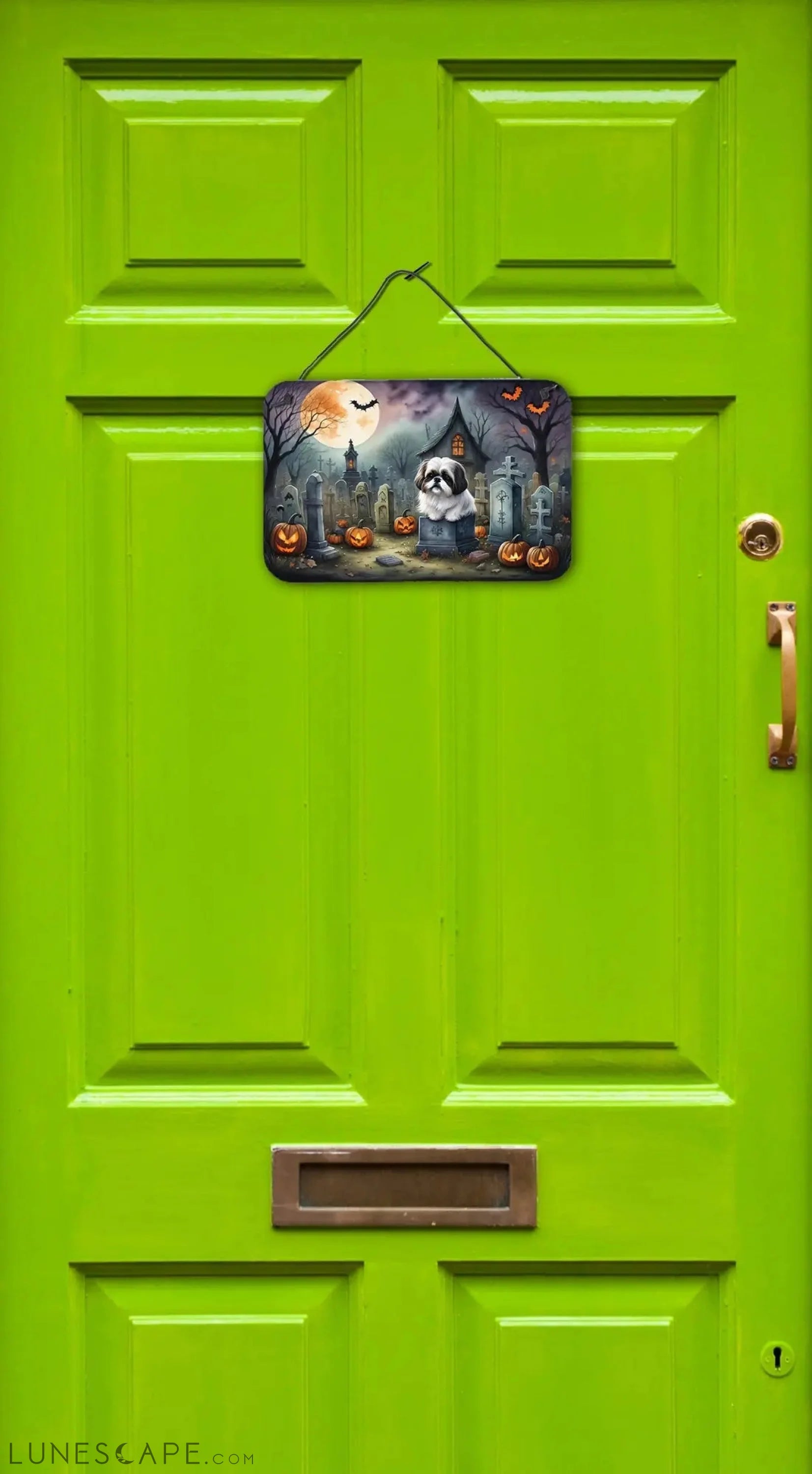 Shih Tzu Spooky Halloween Wall or Door Hanging Prints LUNESCAPE