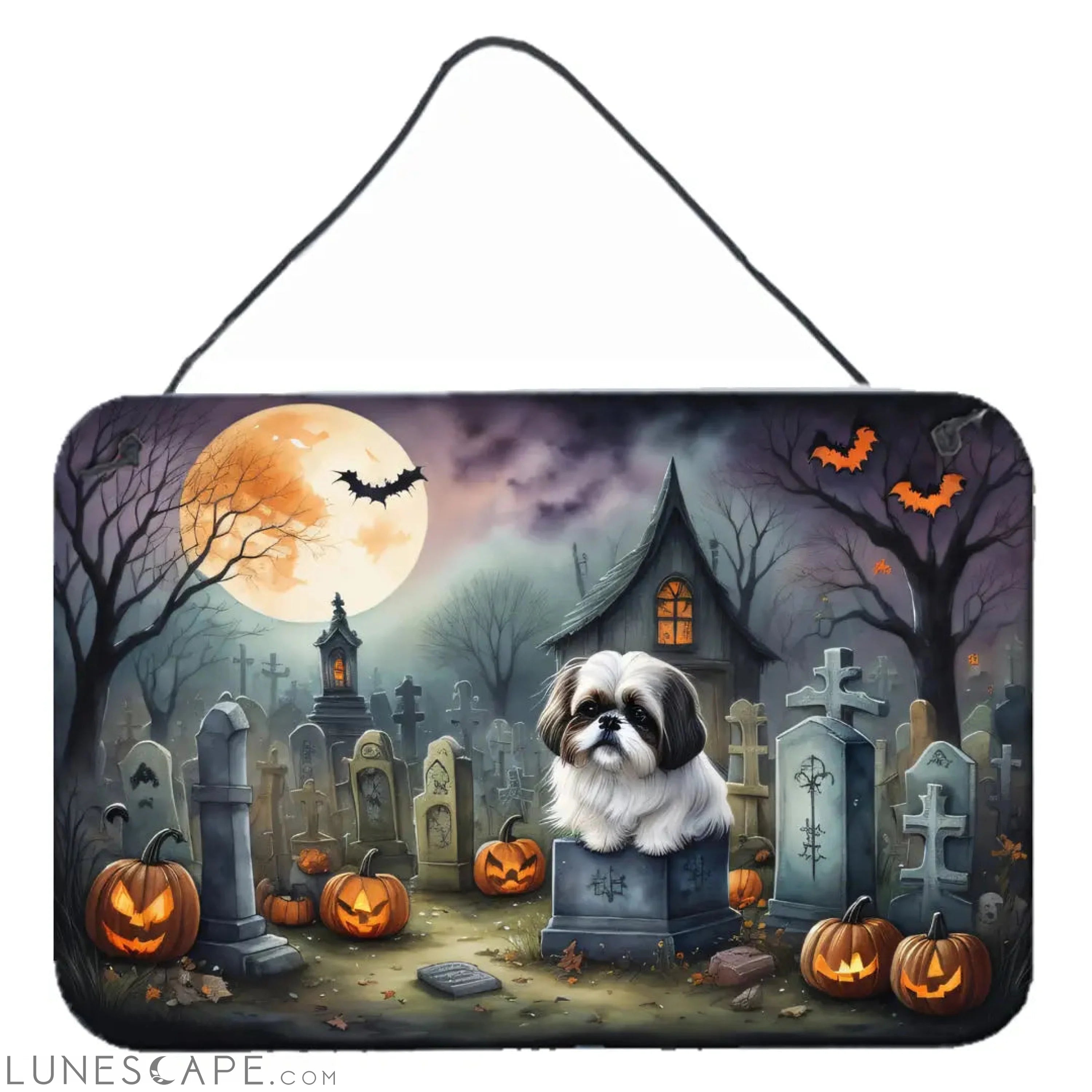 Shih Tzu Spooky Halloween Wall or Door Hanging Prints LUNESCAPE