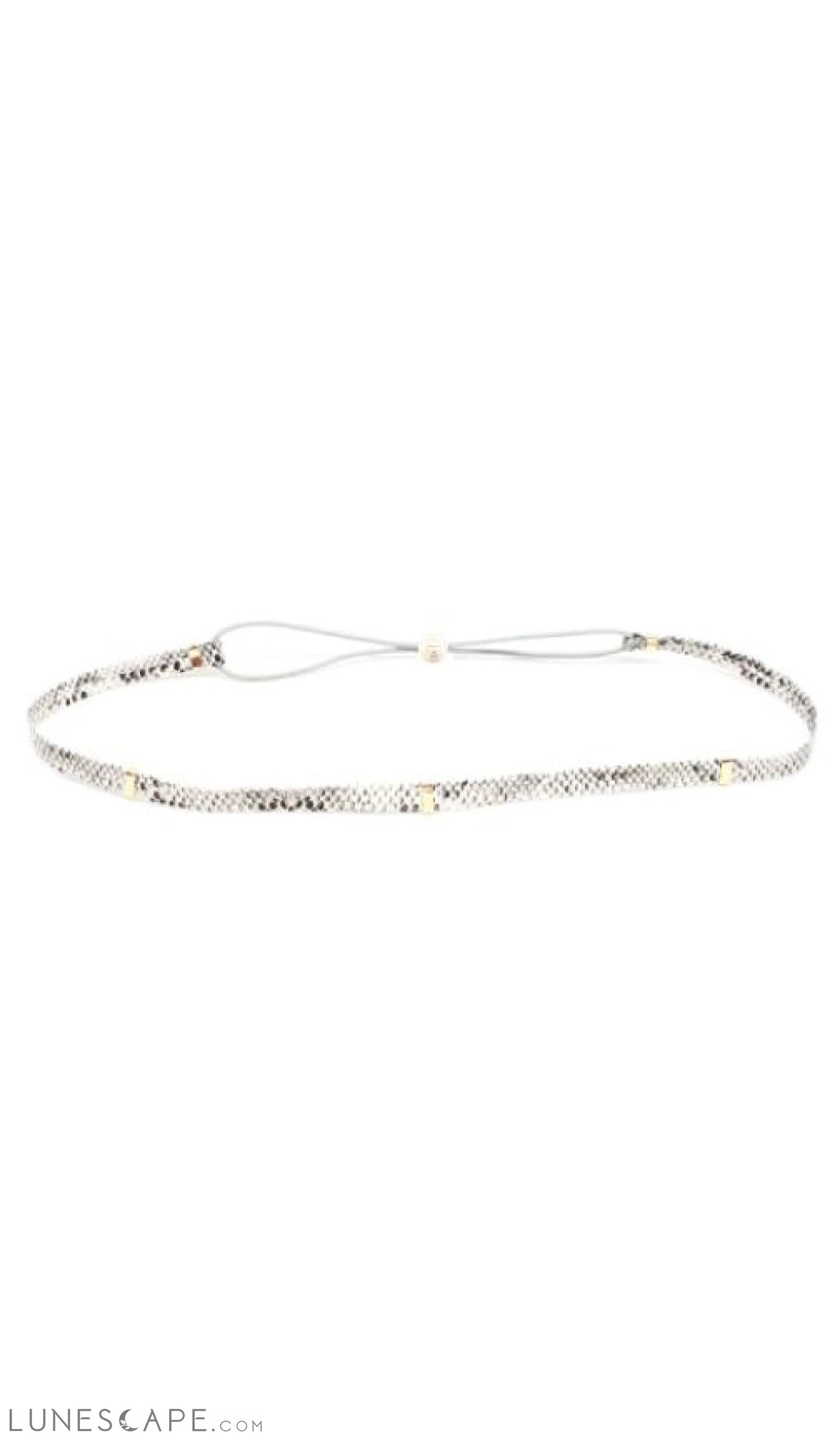Signature Leather Headband | Grey Snake LUNESCAPE