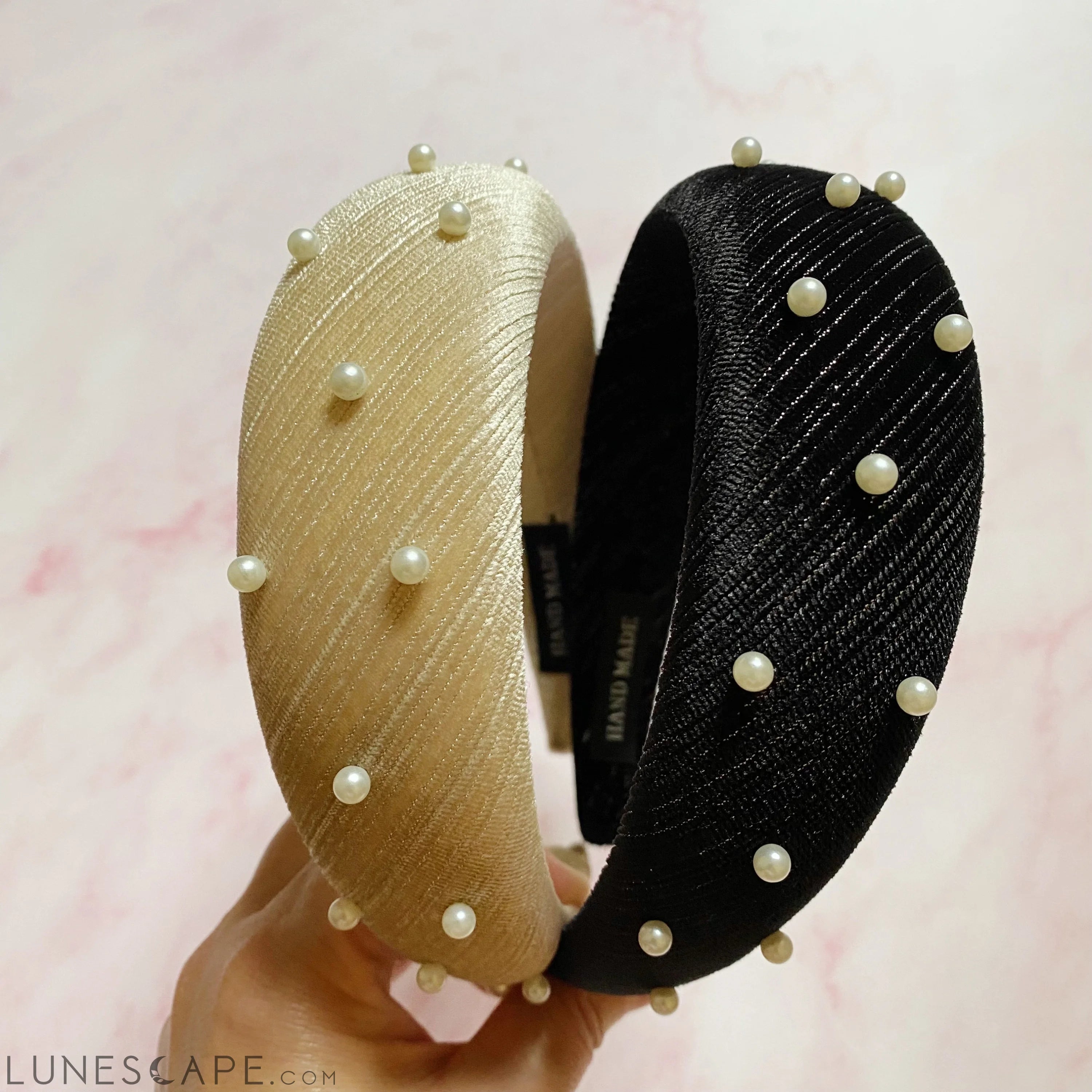 Silky Velvet Pearl Headband LUNESCAPE