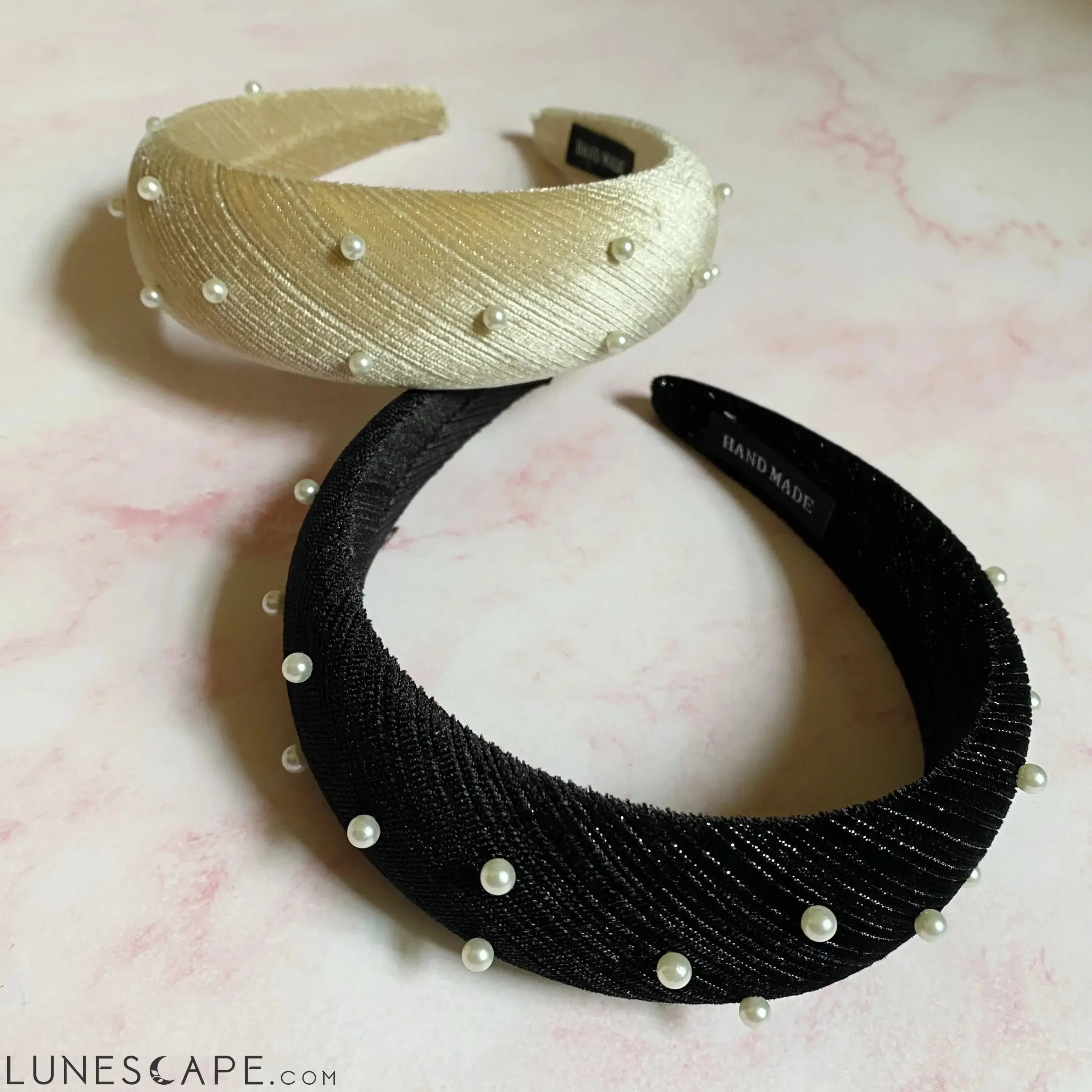 Silky Velvet Pearl Headband LUNESCAPE