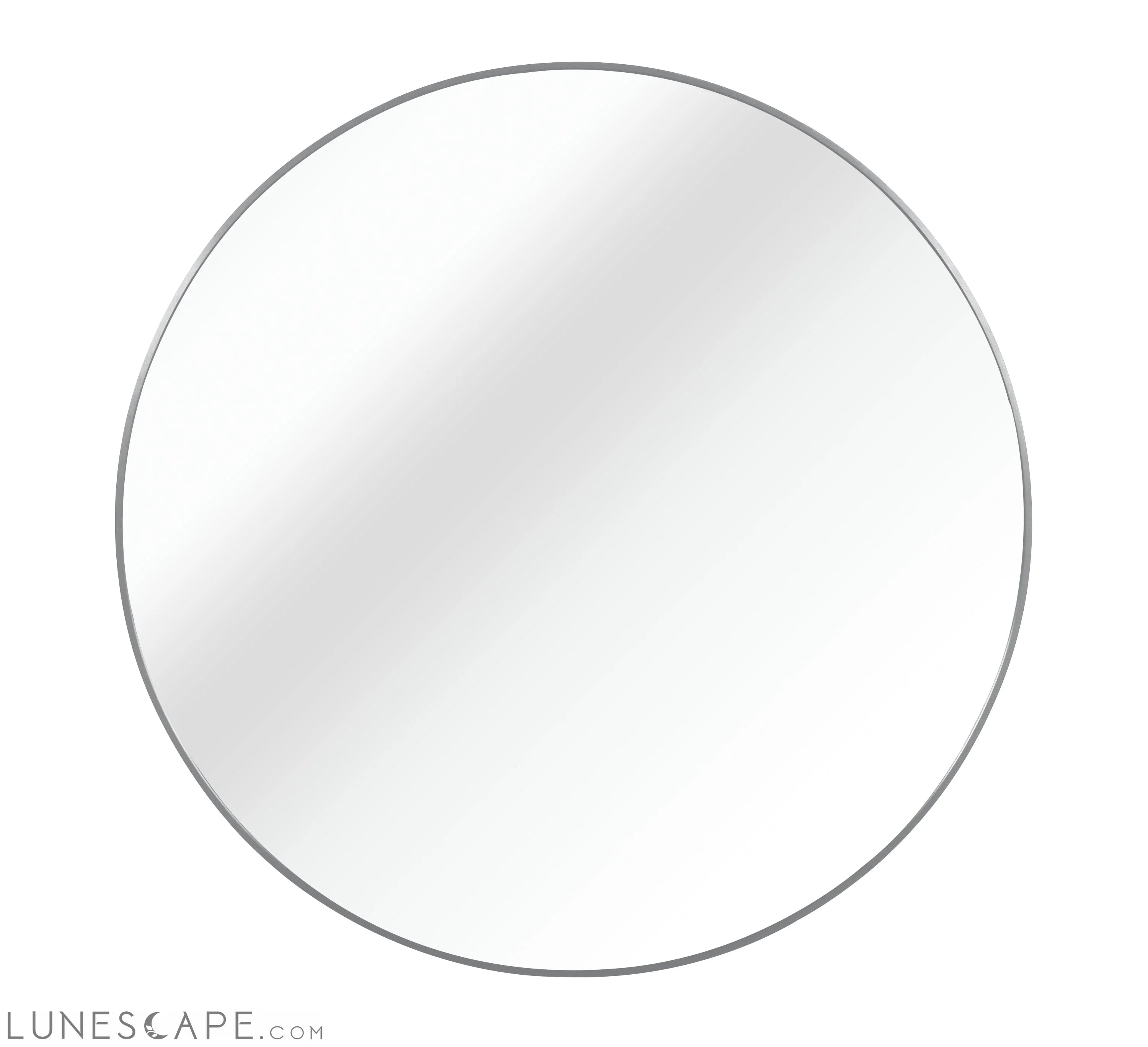 Silver 39 Inch Metal Round Bathroom Mirror LUNESCAPE