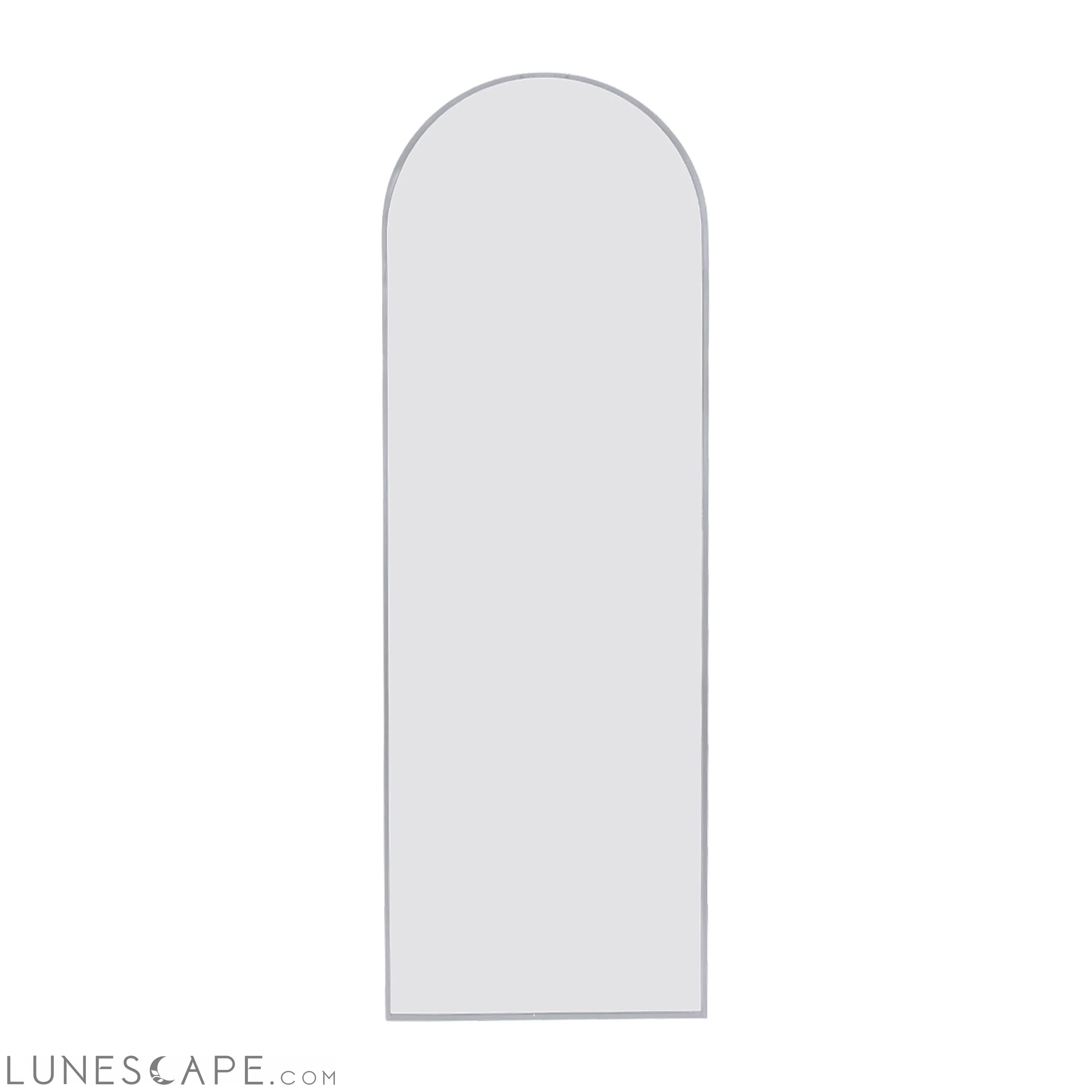 Silver 71x23.6 inch metal arch stand full length mirror LUNESCAPE