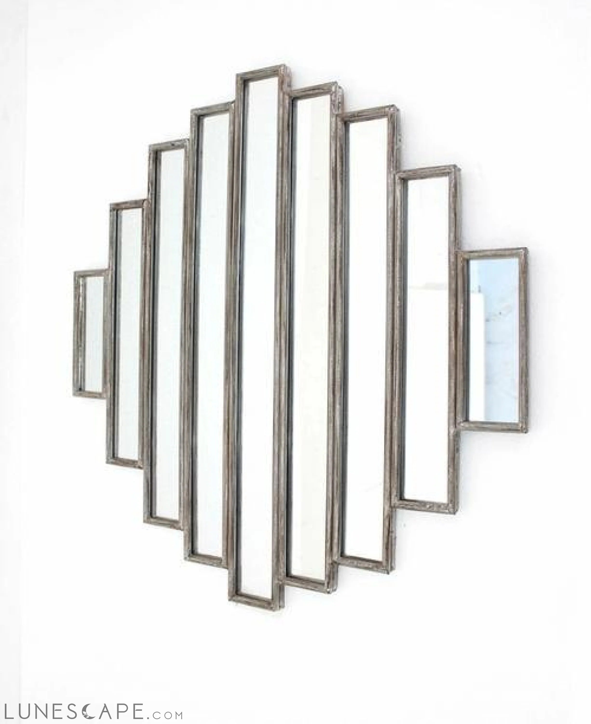 Silver Rustic Multi Mirrored Wall Sculpture - 36" x 36" x 2" LUNESCAPE