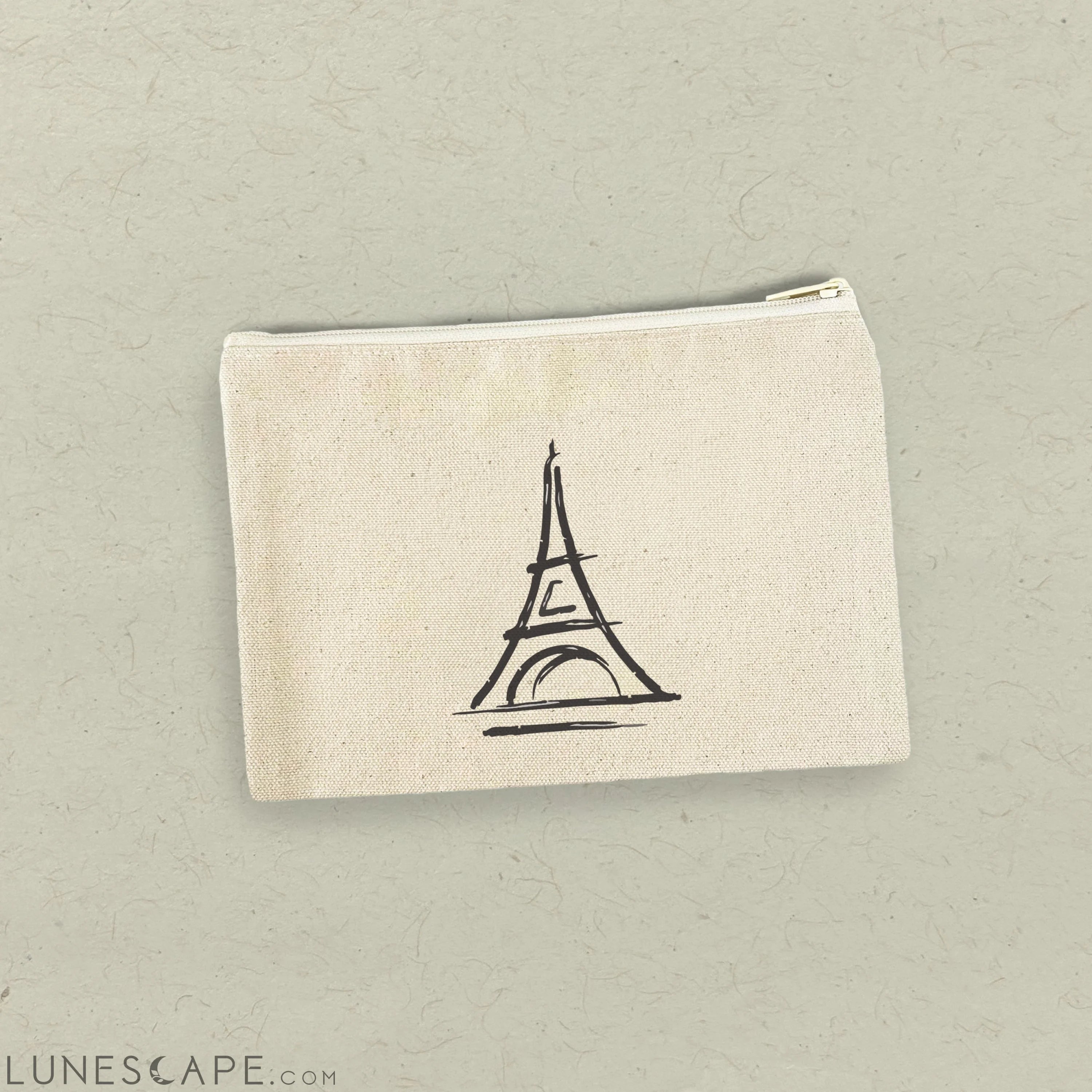 Simple Eiffel Tower - Canvas Zipper Pouch LUNESCAPE