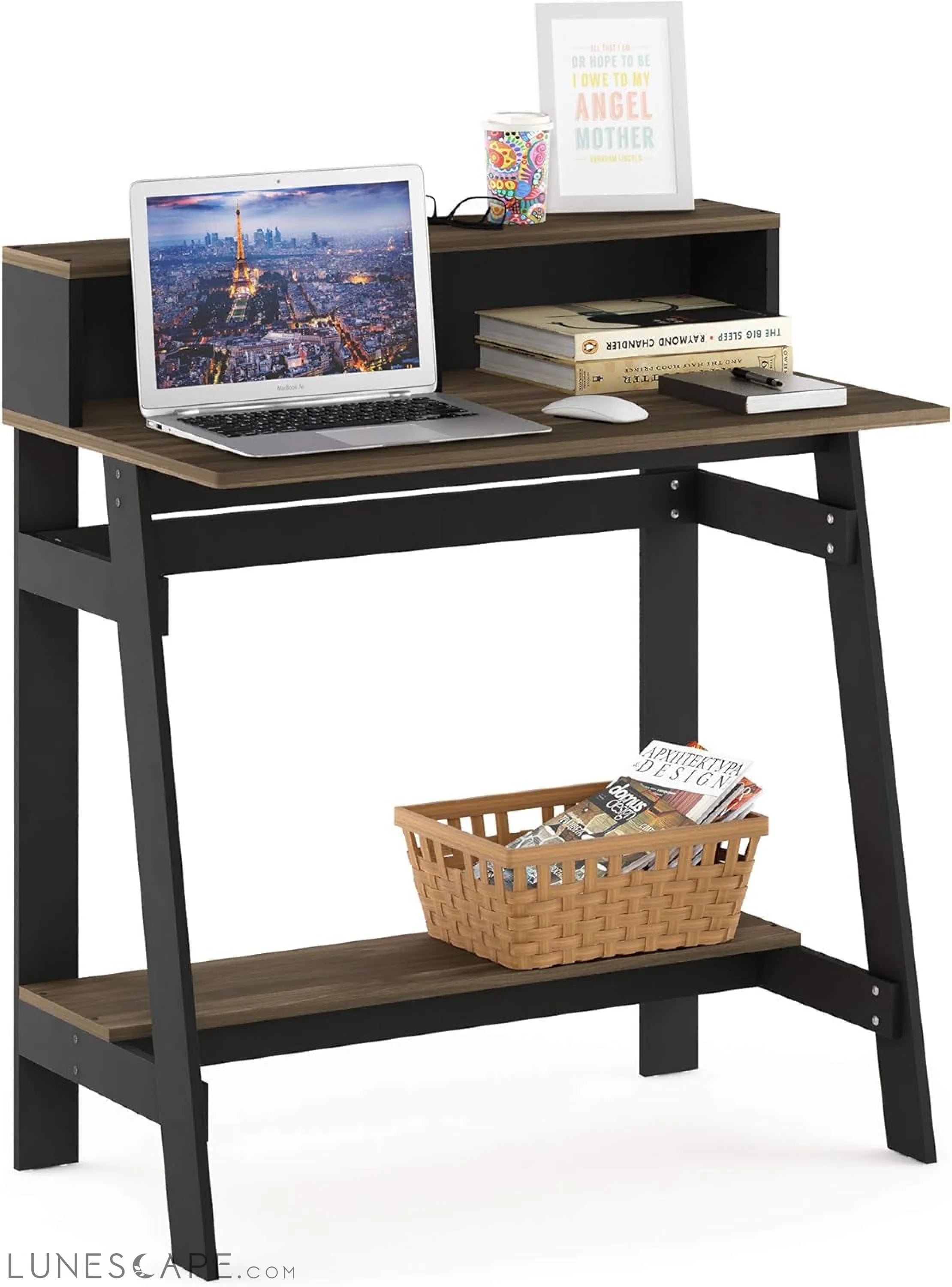 Simplistic a Frame Computer Desk, 17.9"D X 31.6"W X 35.5"H, Columbia LUNESCAPE